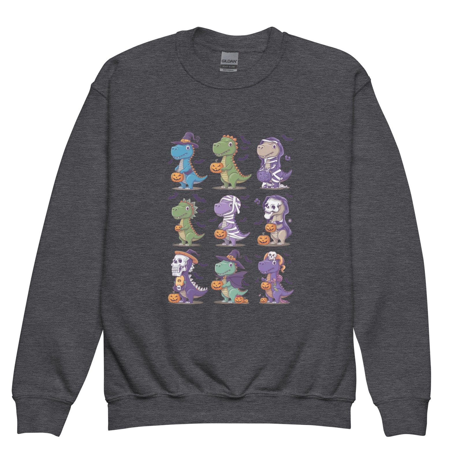 9 Halloween Dinos - Youth Dinosaur Sweatshirt