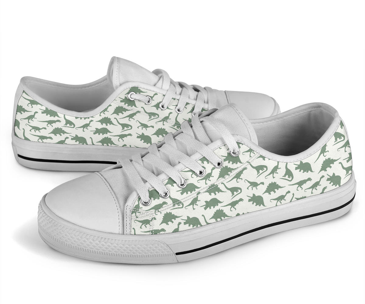 Green Dinos - Dinosaur Low Top Shoes