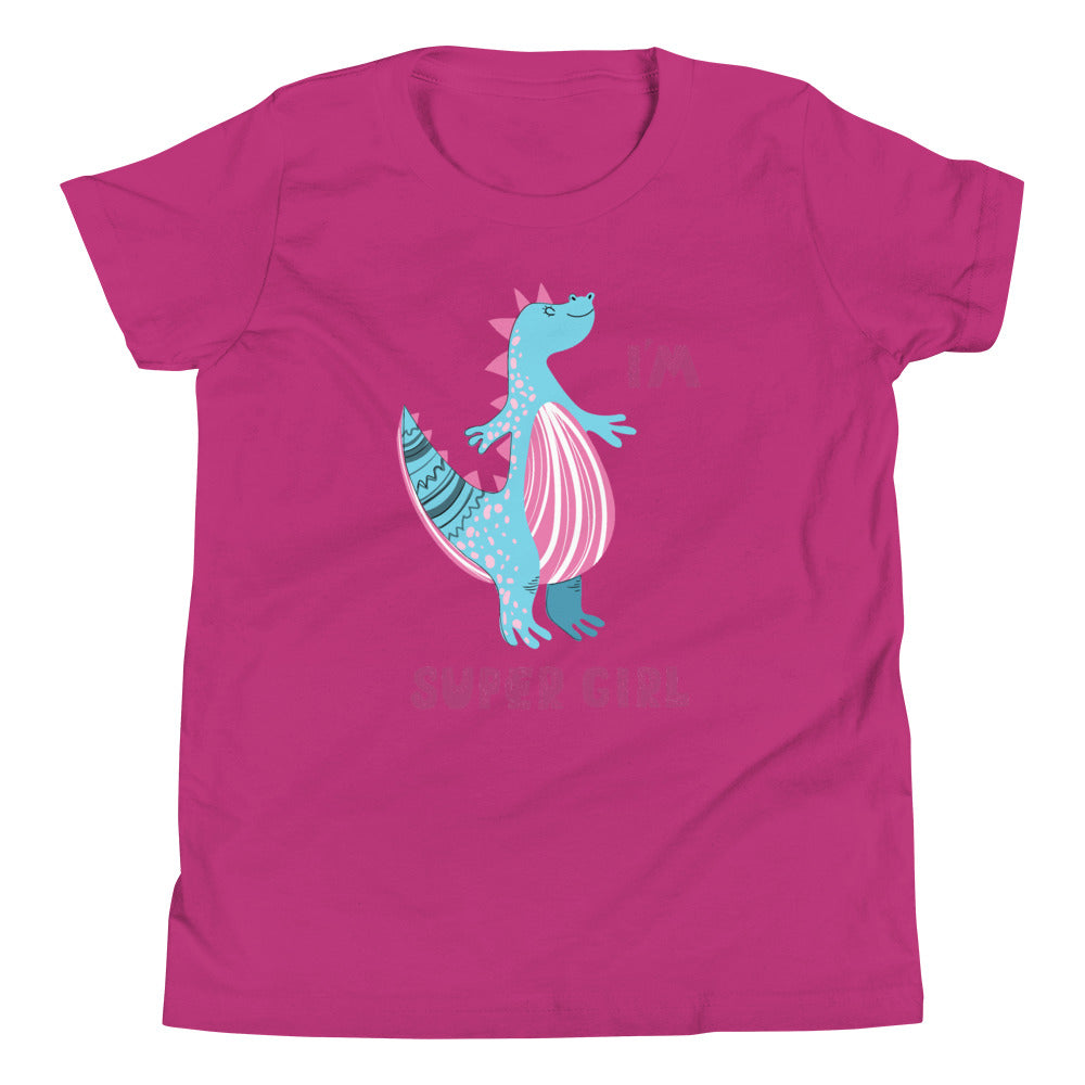 Super Girl - Girls Dinosaur Shirt