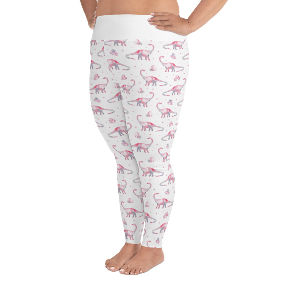 Pink Dinosaur Leggings Plus Size