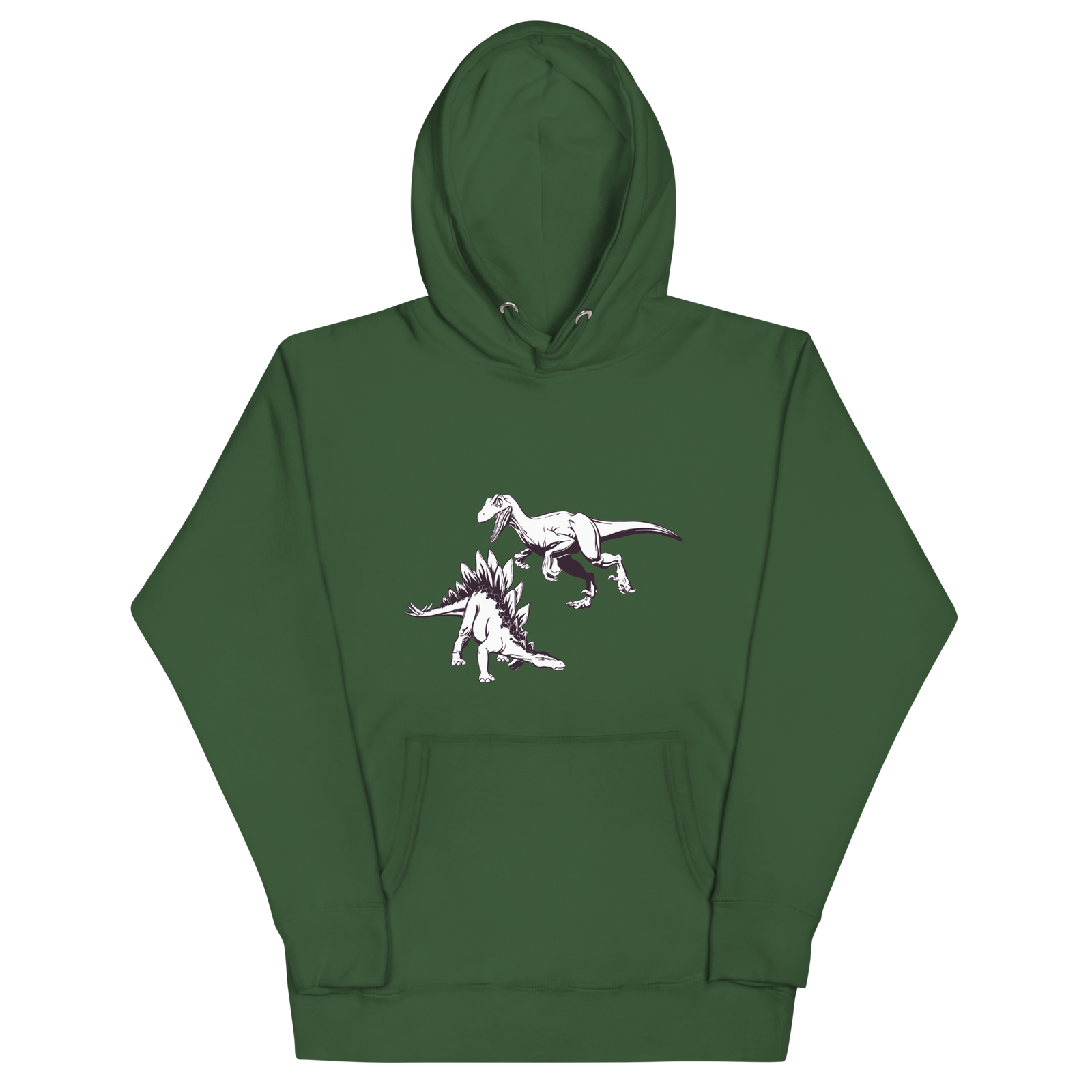 Hand Drawn Dino Battle - Adult Dinosaur Hoodie