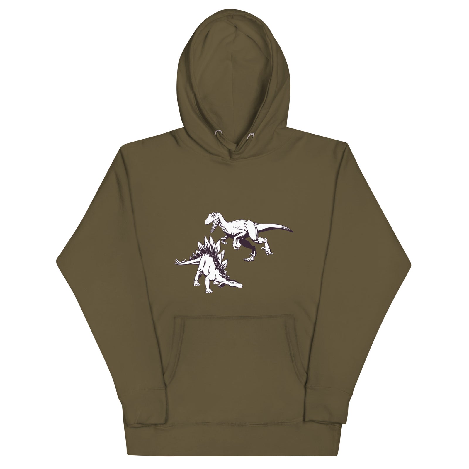 Hand Drawn Dino Battle - Adult Dinosaur Hoodie