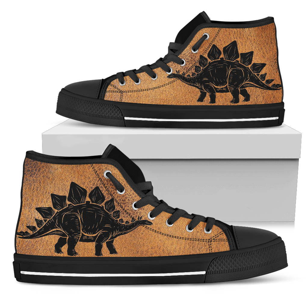 Fake Leather Stegosaurus - Dinosaur High Tops