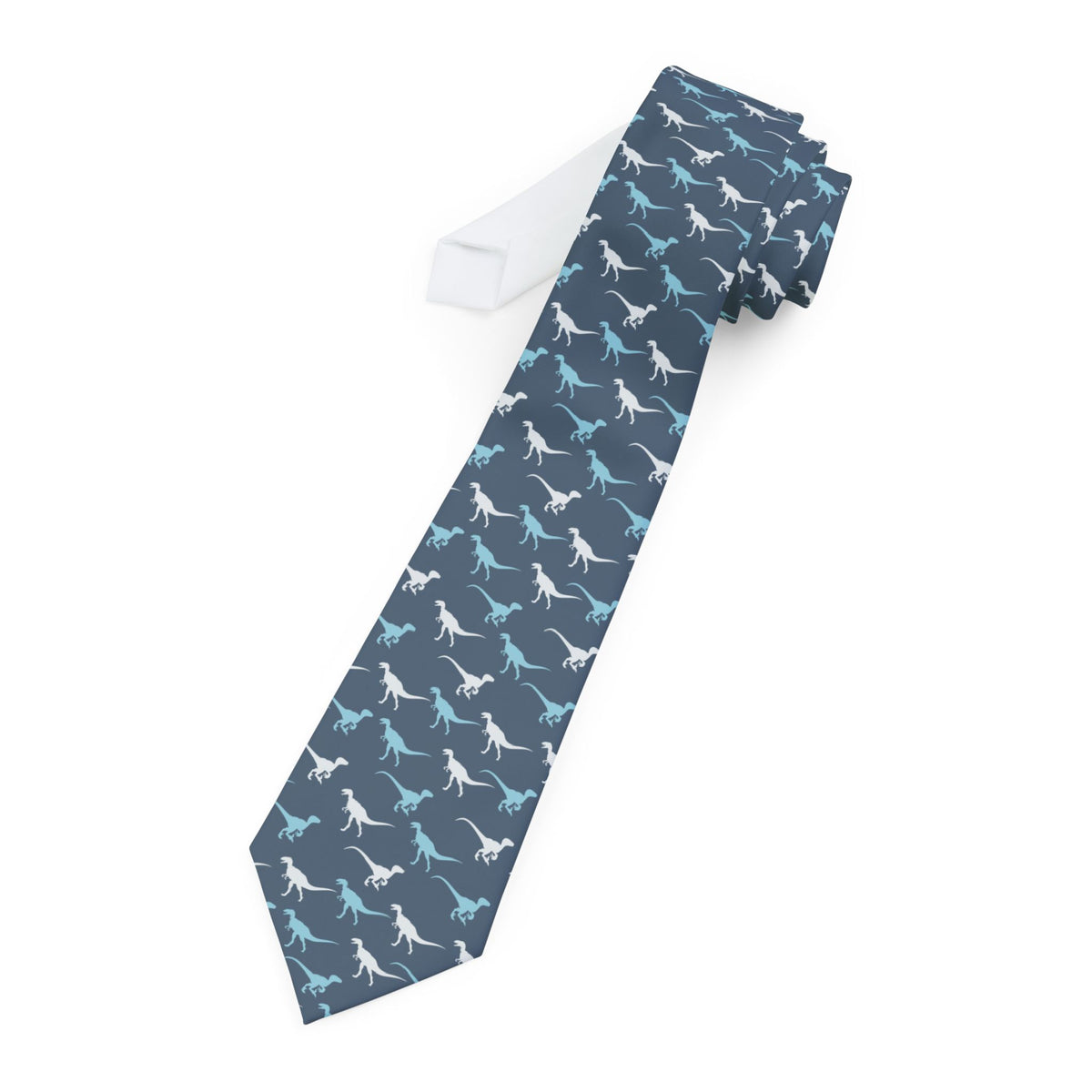 Blue and White Raptors - Dinosaur Tie