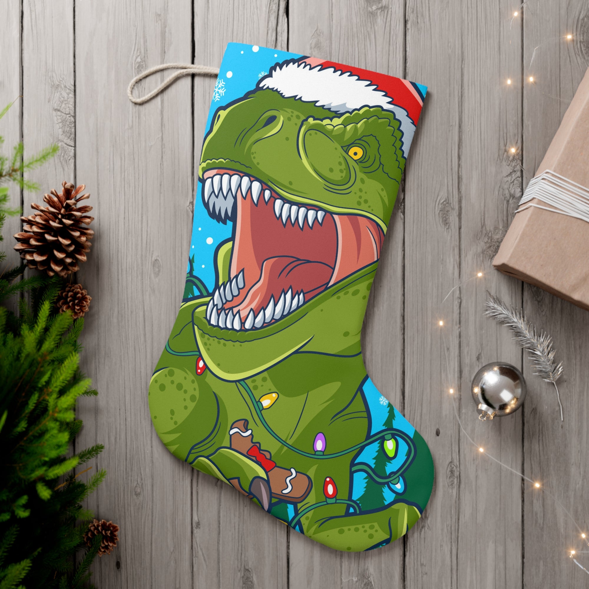 T-Rex Gingerbread - Dinosaur Christmas Stocking