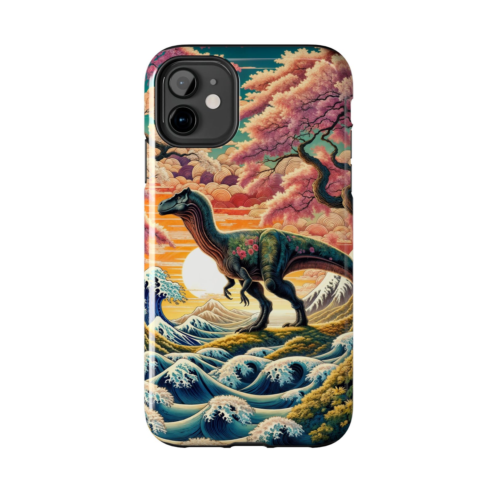 Dino Zen Waves - Dinosaur Phone Case