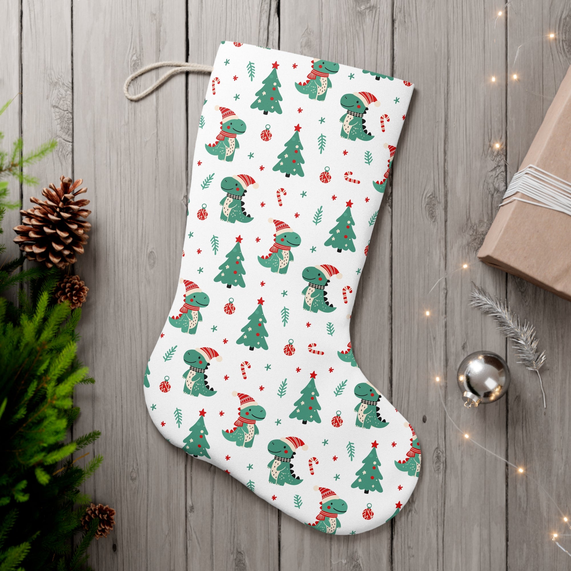 Winter Wonderland - Dinosaur Christmas Stocking