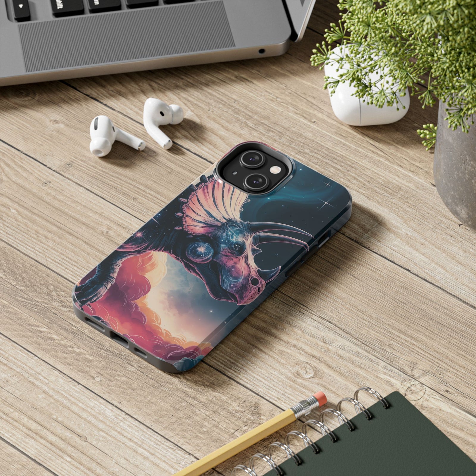 Triceratops Cosmic Adventure - Dinosaur Phone Case