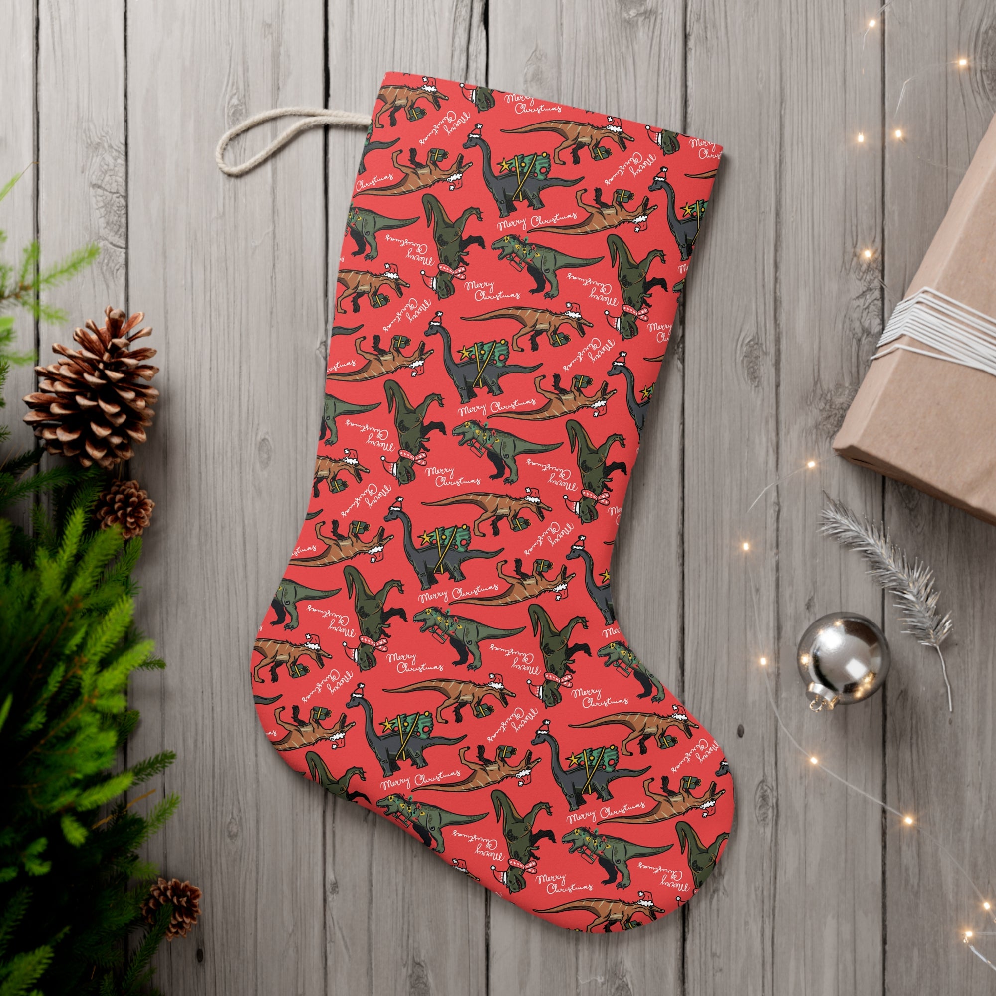 Merry Christmas - Dinosaur Christmas Stocking