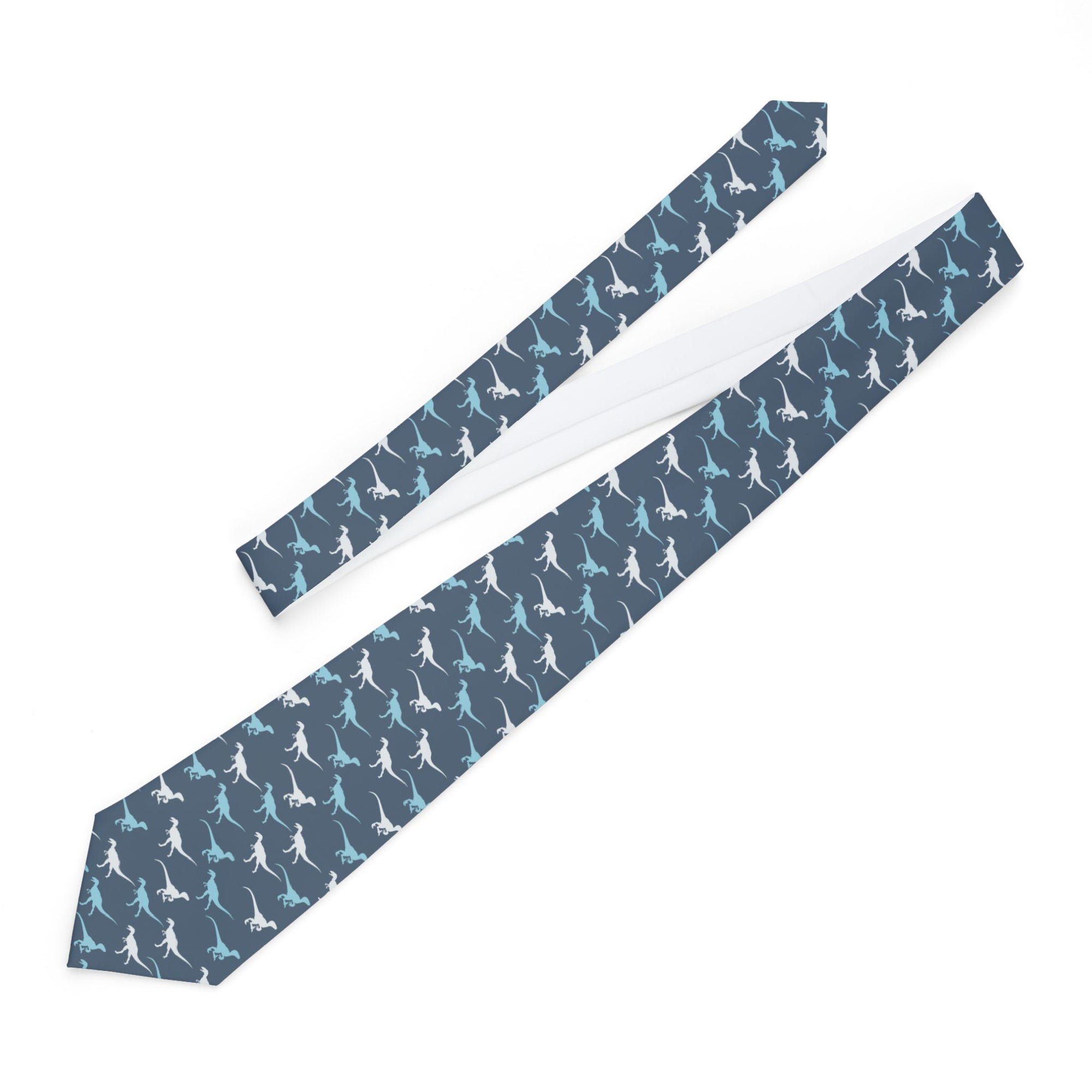 Blue and White Raptors - Dinosaur Tie