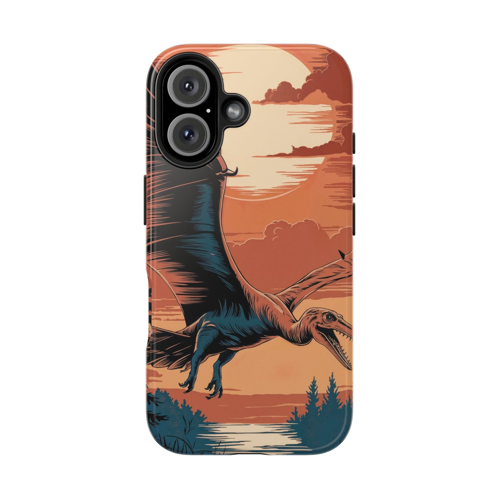 Sunset Pterodactyl Adventure - Dinosaur Phone Case