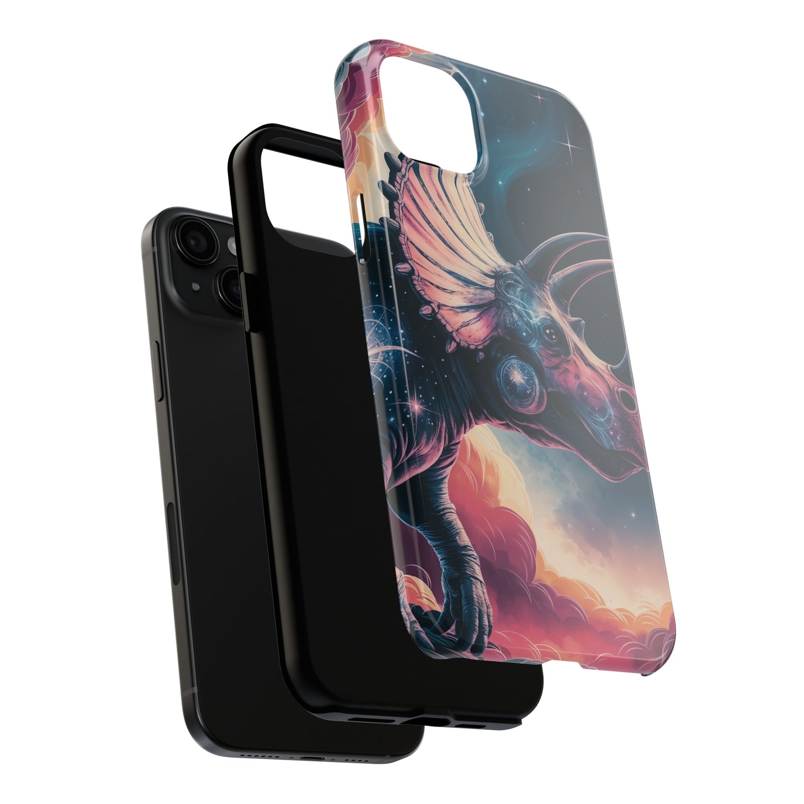 Triceratops Cosmic Adventure - Dinosaur Phone Case