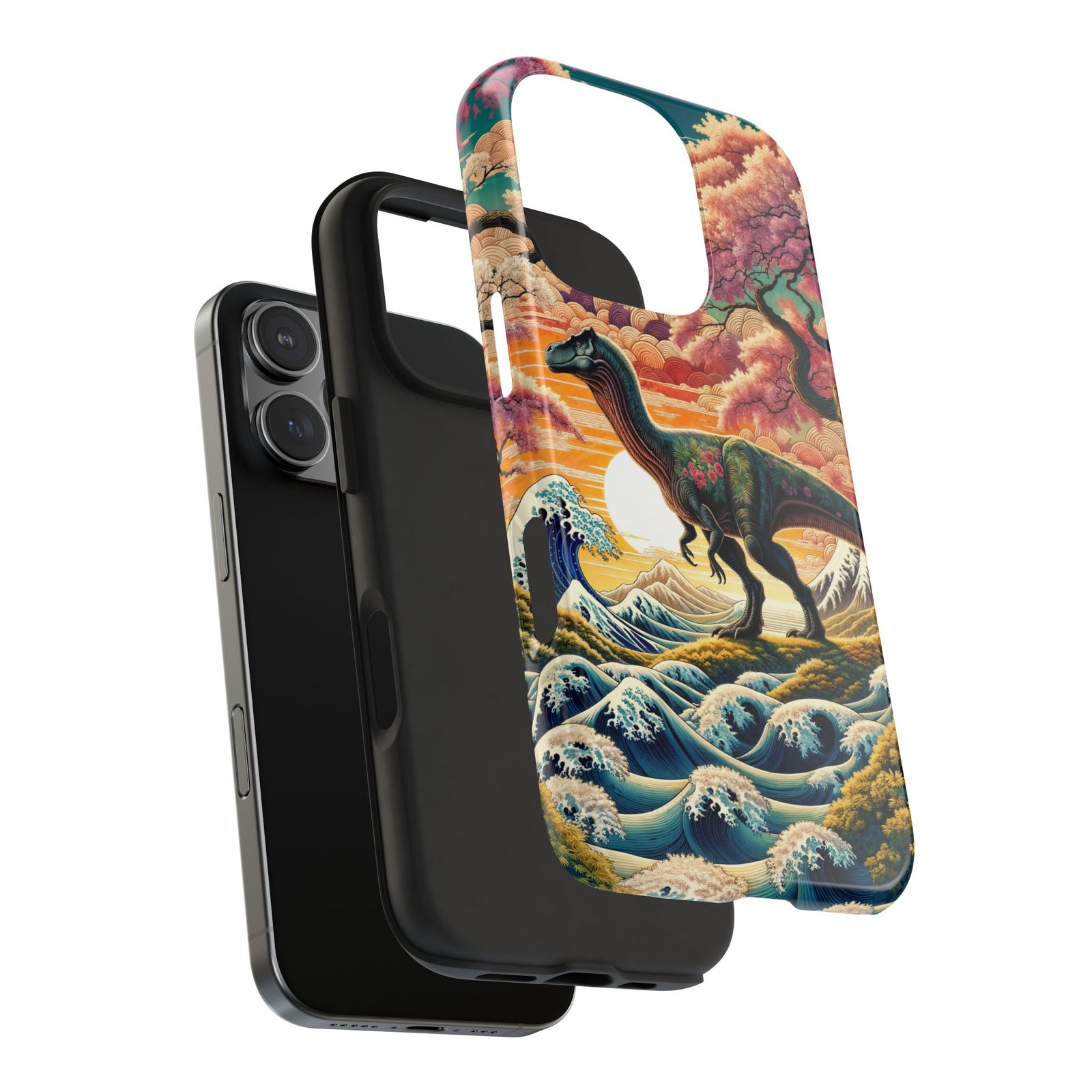 Dino Zen Waves - Dinosaur Phone Case