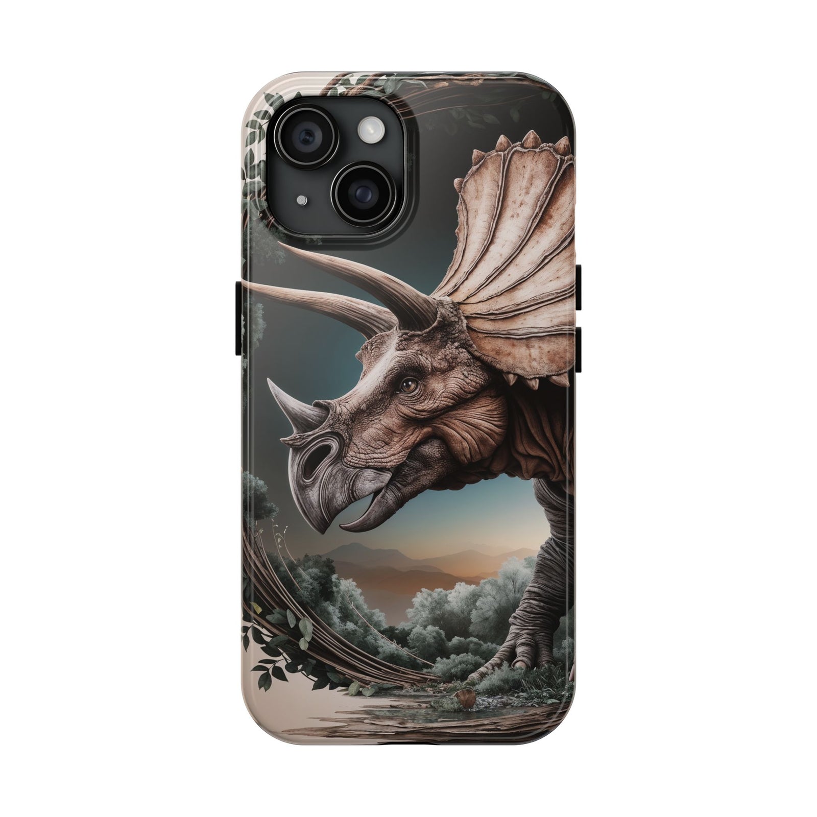 Triceratops Wilderness Adventure - Dinosaur Phone Case
