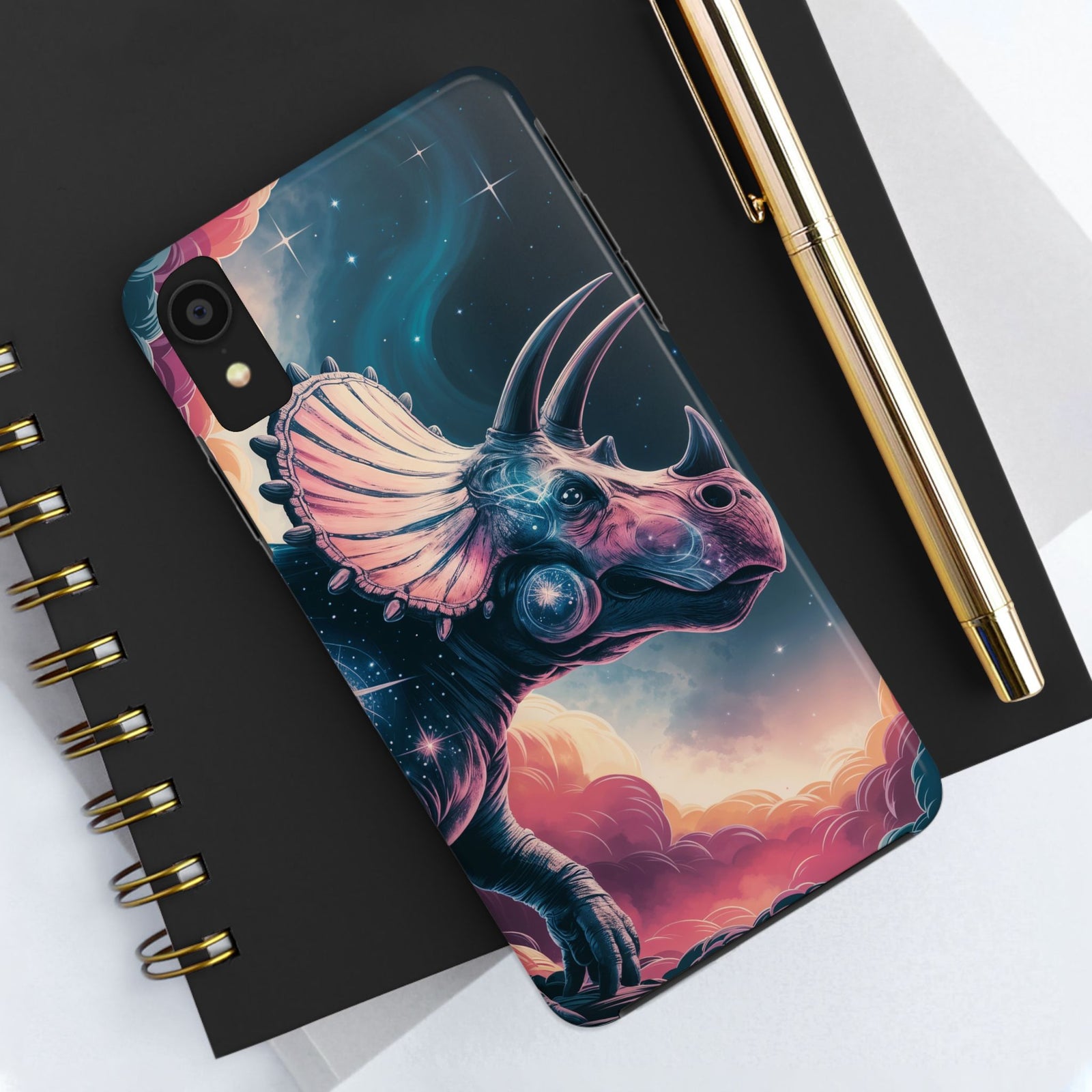 Triceratops Cosmic Adventure - Dinosaur Phone Case