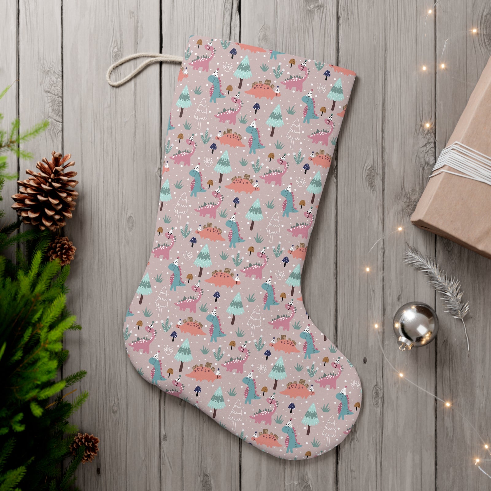 Winter Wonderland - Christmas Dinosaur Stocking