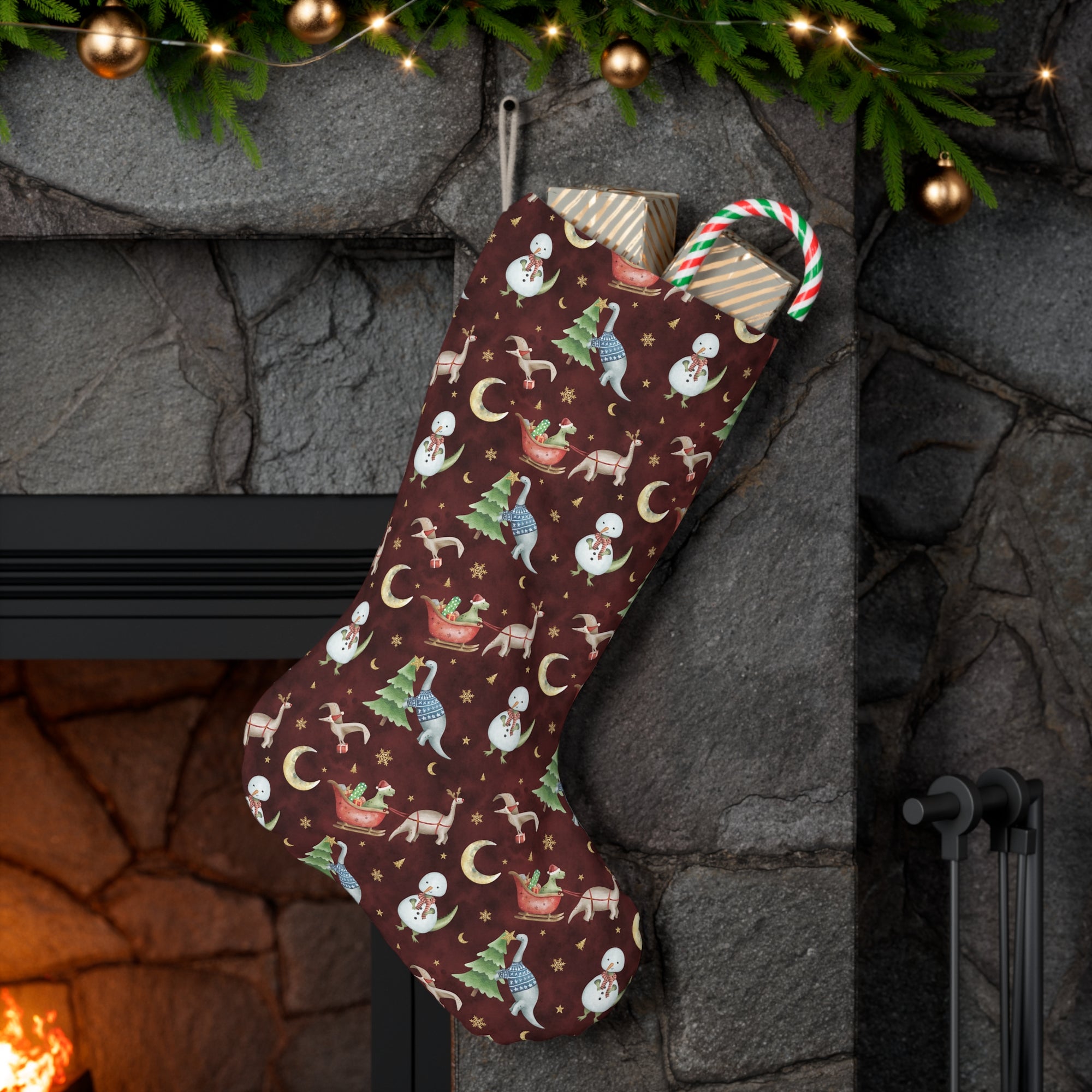 Merry Christmas Night - Dinosaur Christmas Stocking