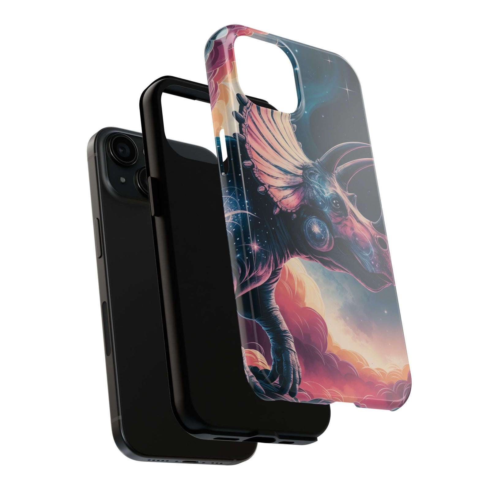 Triceratops Cosmic Adventure - Dinosaur Phone Case