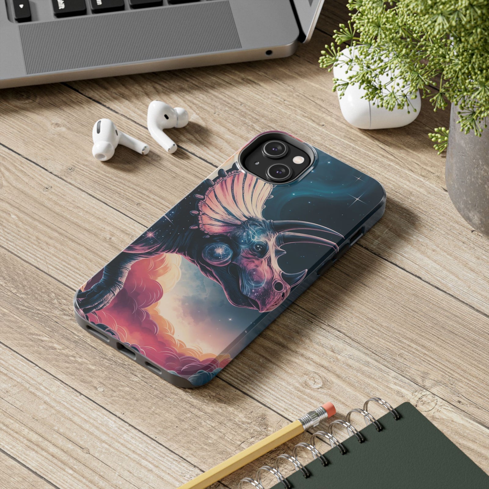 Triceratops Cosmic Adventure - Dinosaur Phone Case