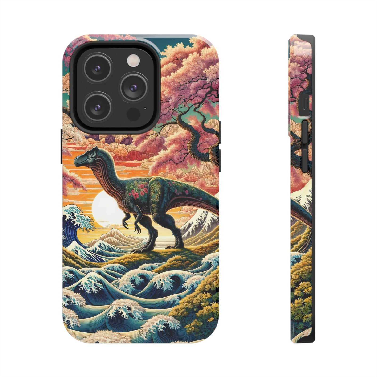 Dino Zen Waves - Dinosaur Phone Case