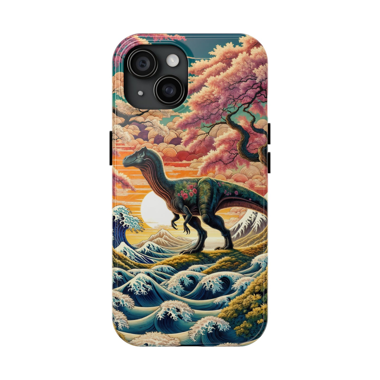 Dino Zen Waves - Dinosaur Phone Case