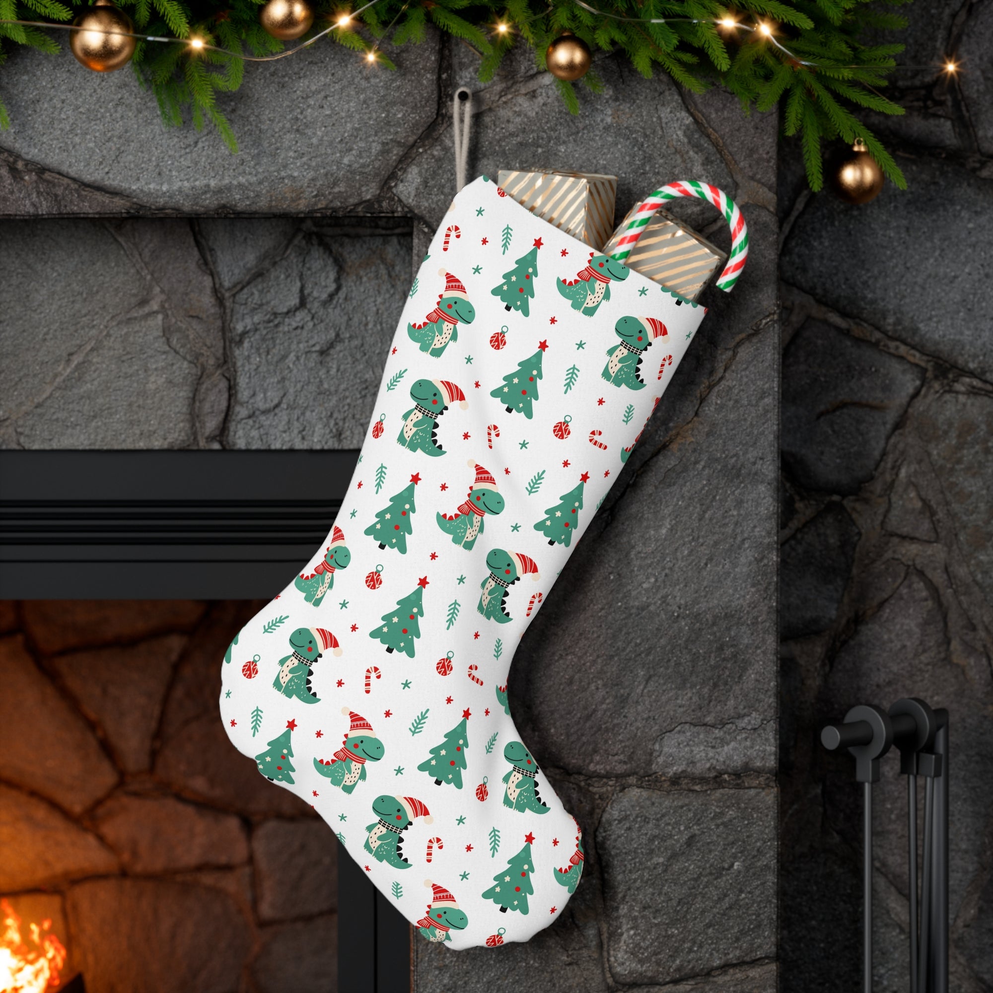 Winter Wonderland - Dinosaur Christmas Stocking