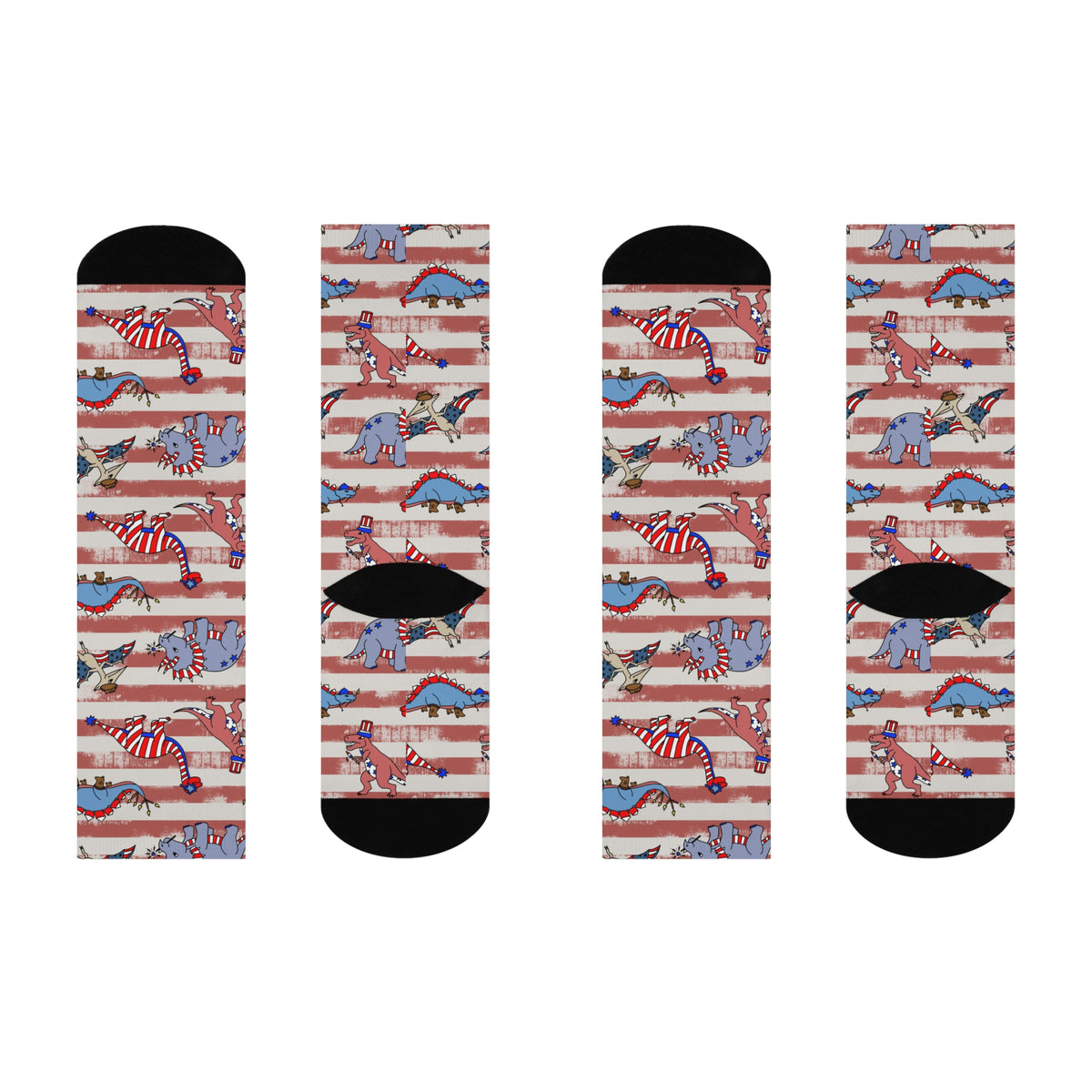 4th of July Stripes - Dinosaur Socks