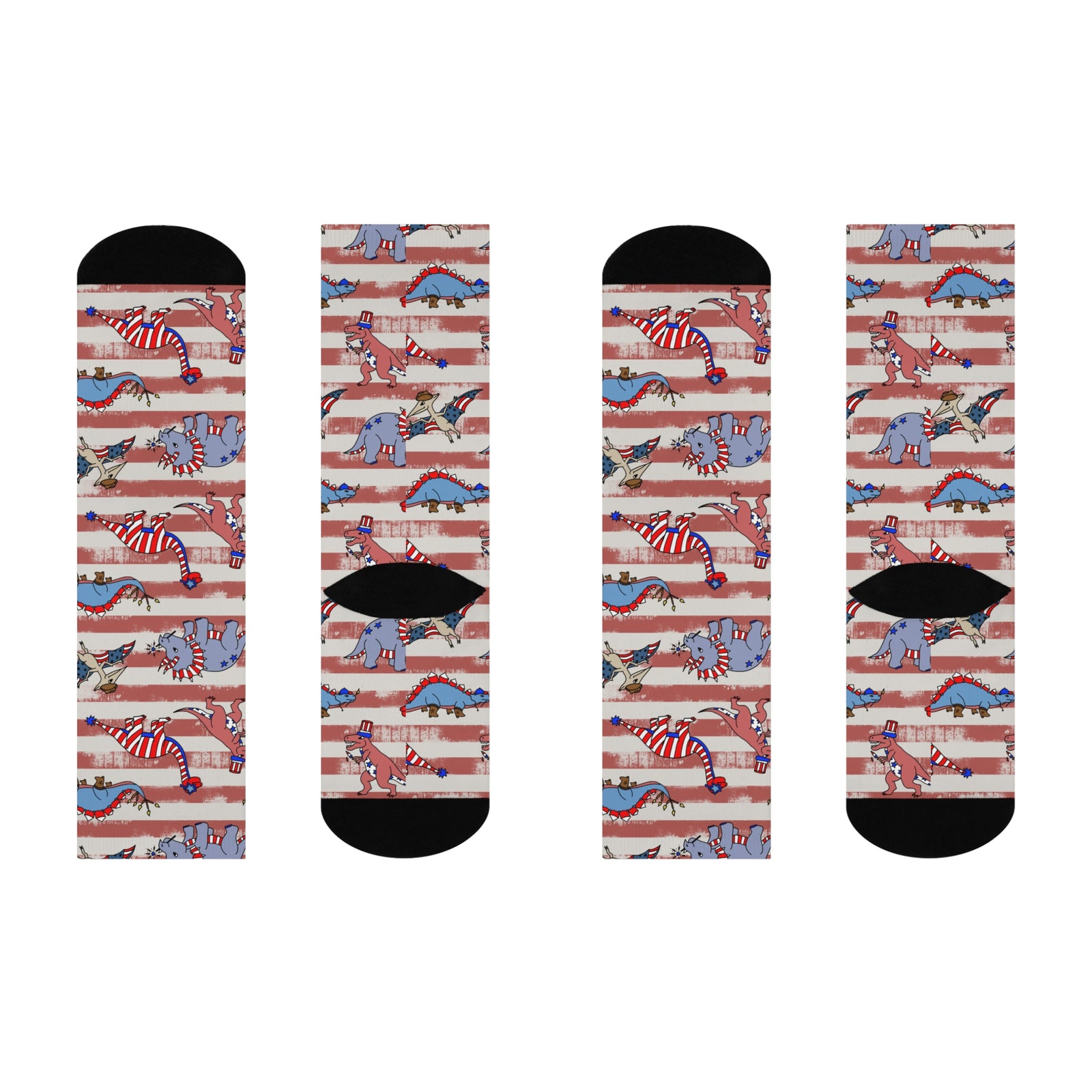 4th of July Stripes - Dinosaur Socks