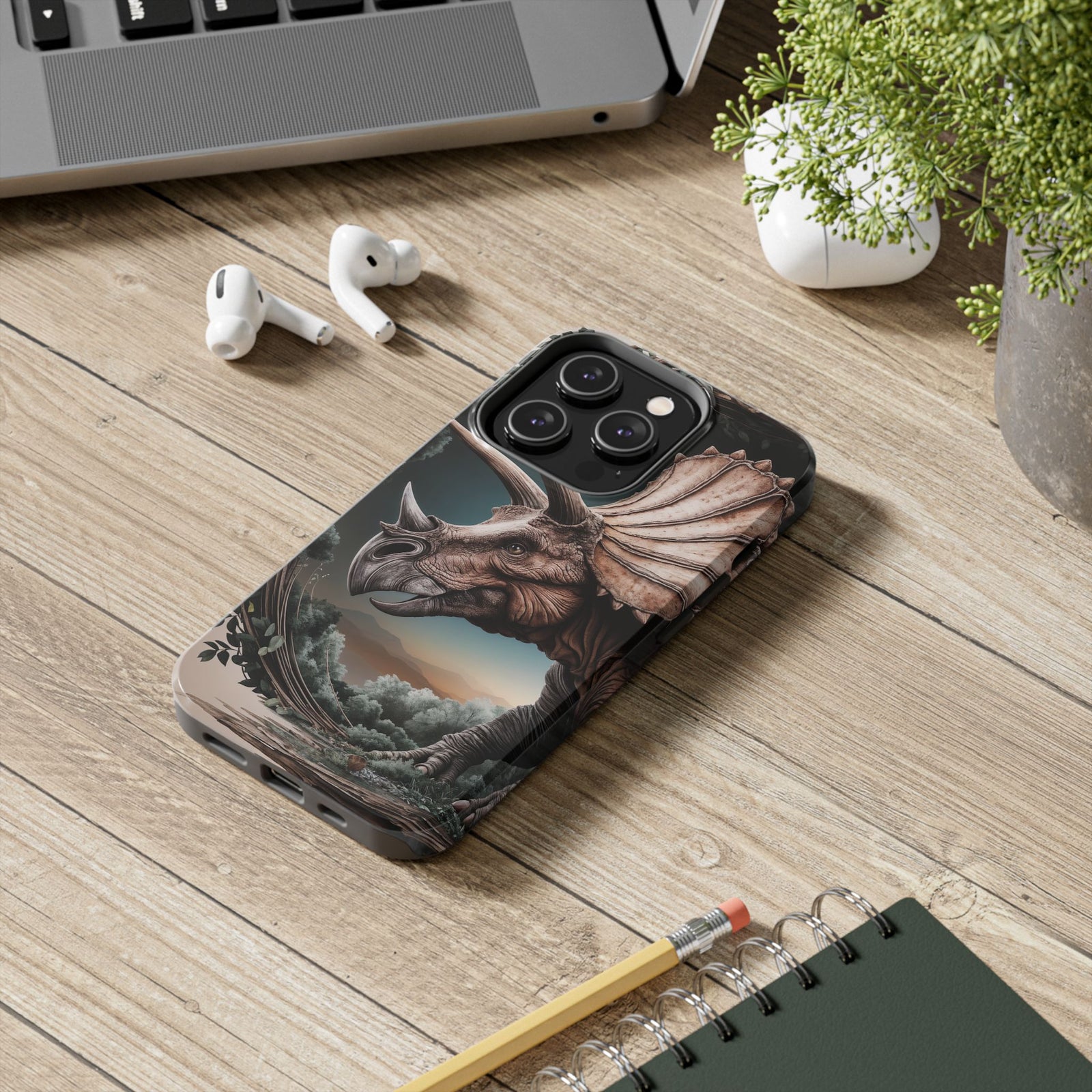 Triceratops Wilderness Adventure - Dinosaur Phone Case