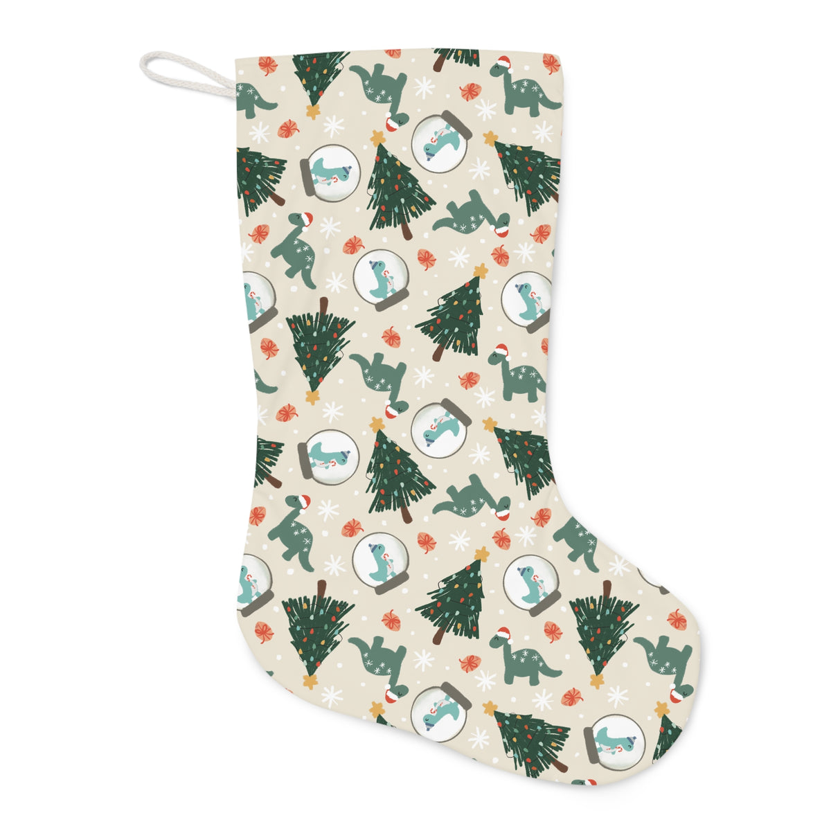 Dinos &amp; Snow Globes - Dinosaur Christmas Stocking