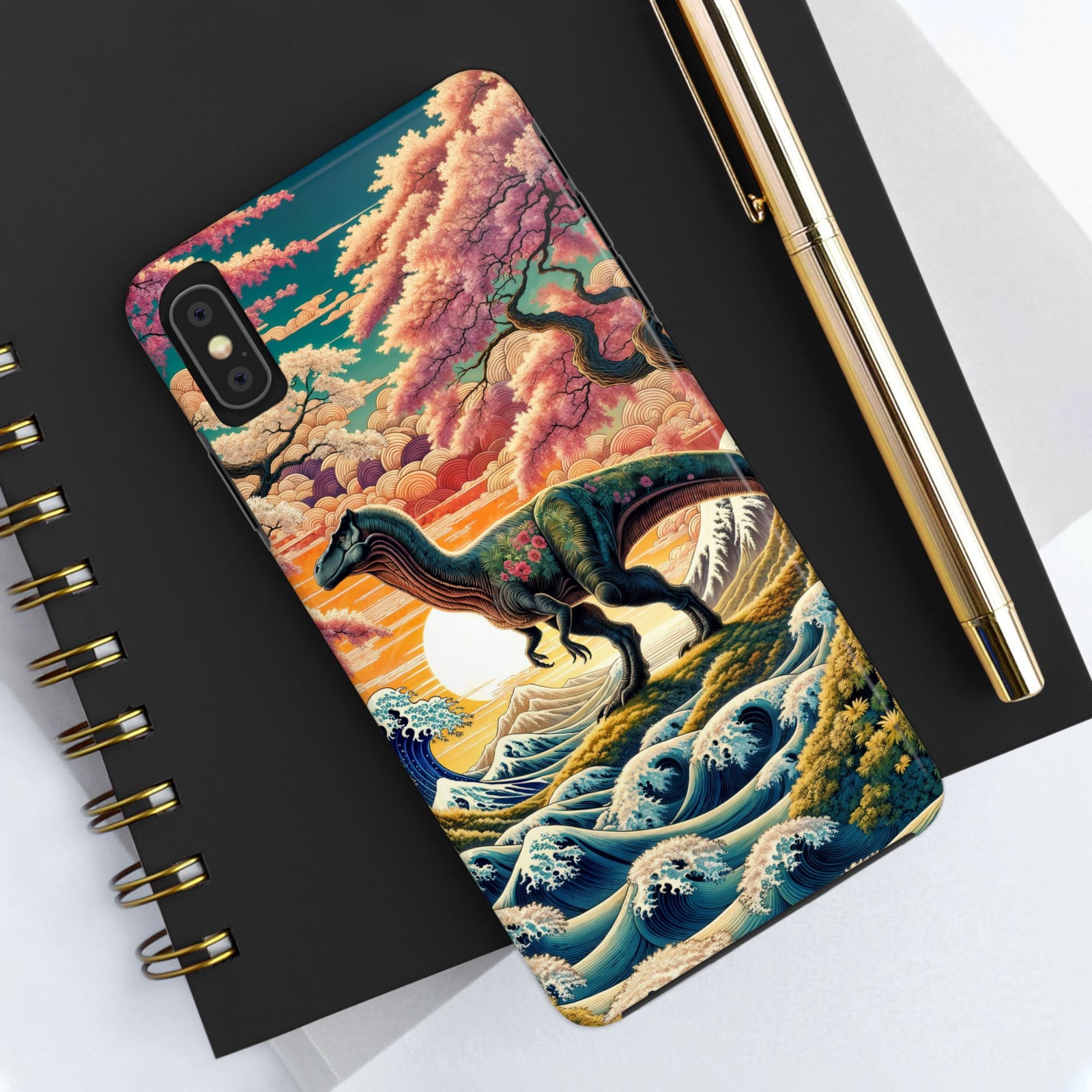 Dino Zen Waves - Dinosaur Phone Case