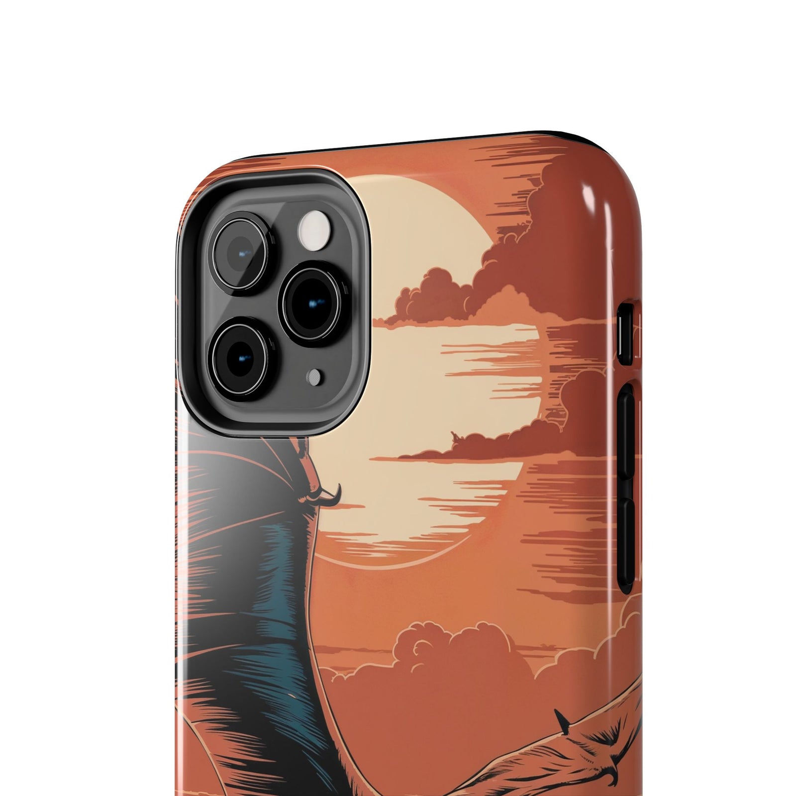 Sunset Pterodactyl Adventure - Dinosaur Phone Case