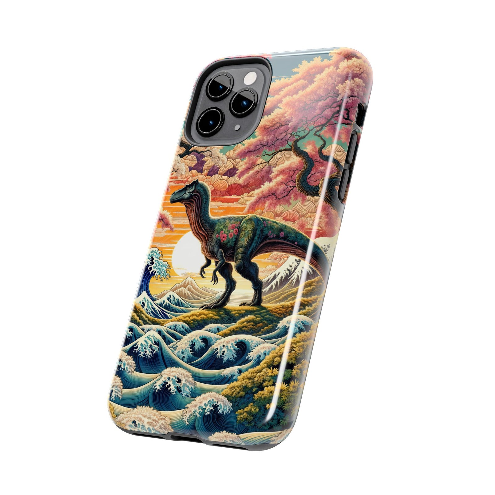 Dino Zen Waves - Dinosaur Phone Case
