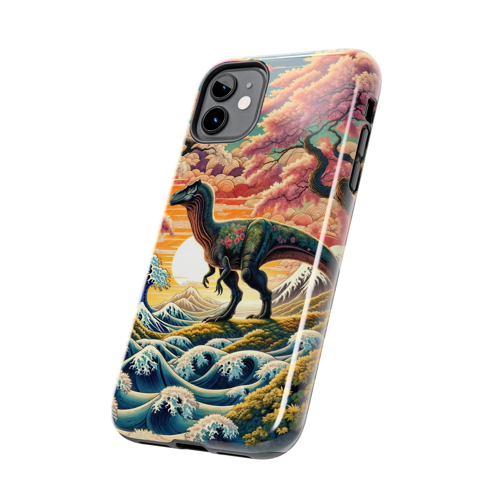 Dino Zen Waves - Dinosaur Phone Case