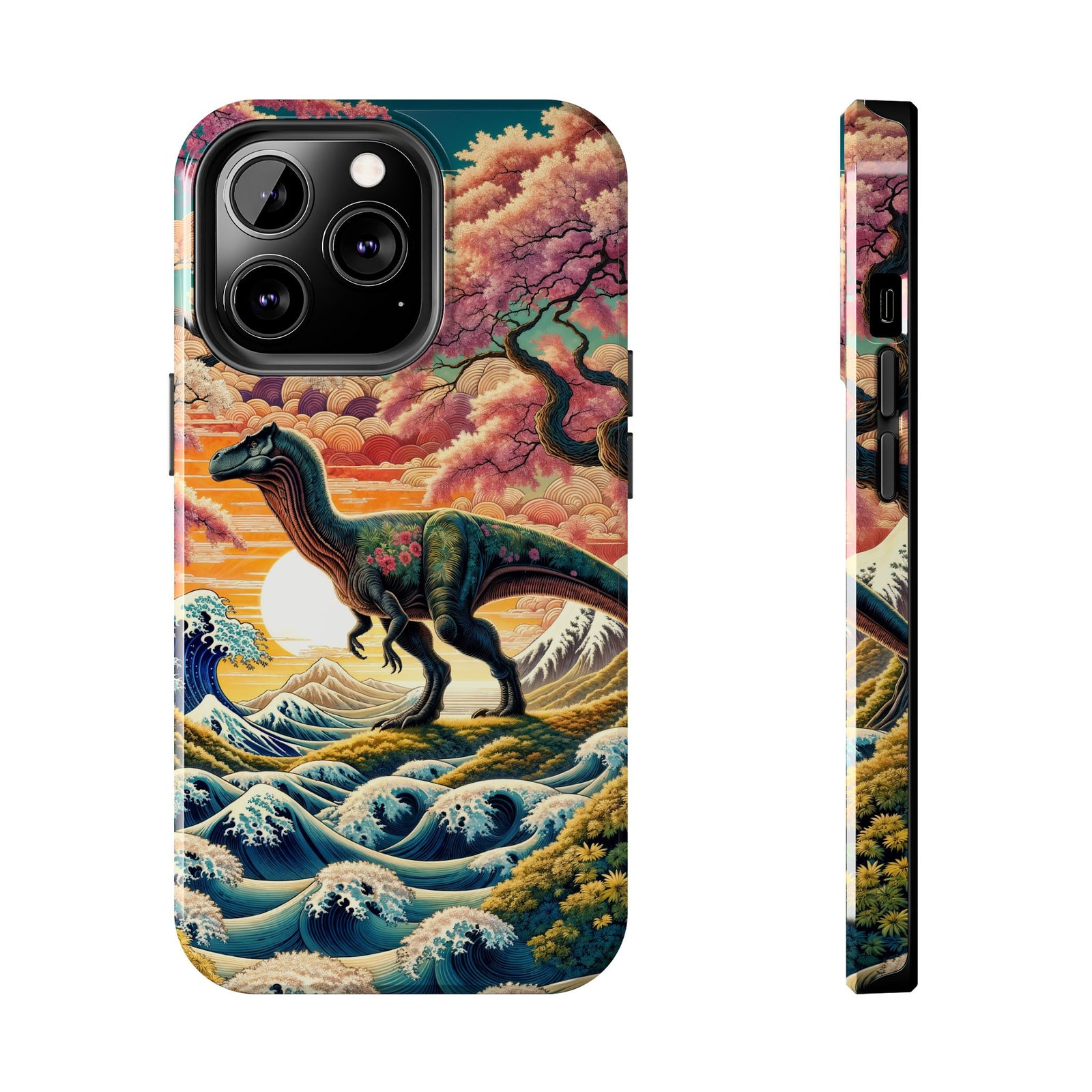 Dino Zen Waves - Dinosaur Phone Case