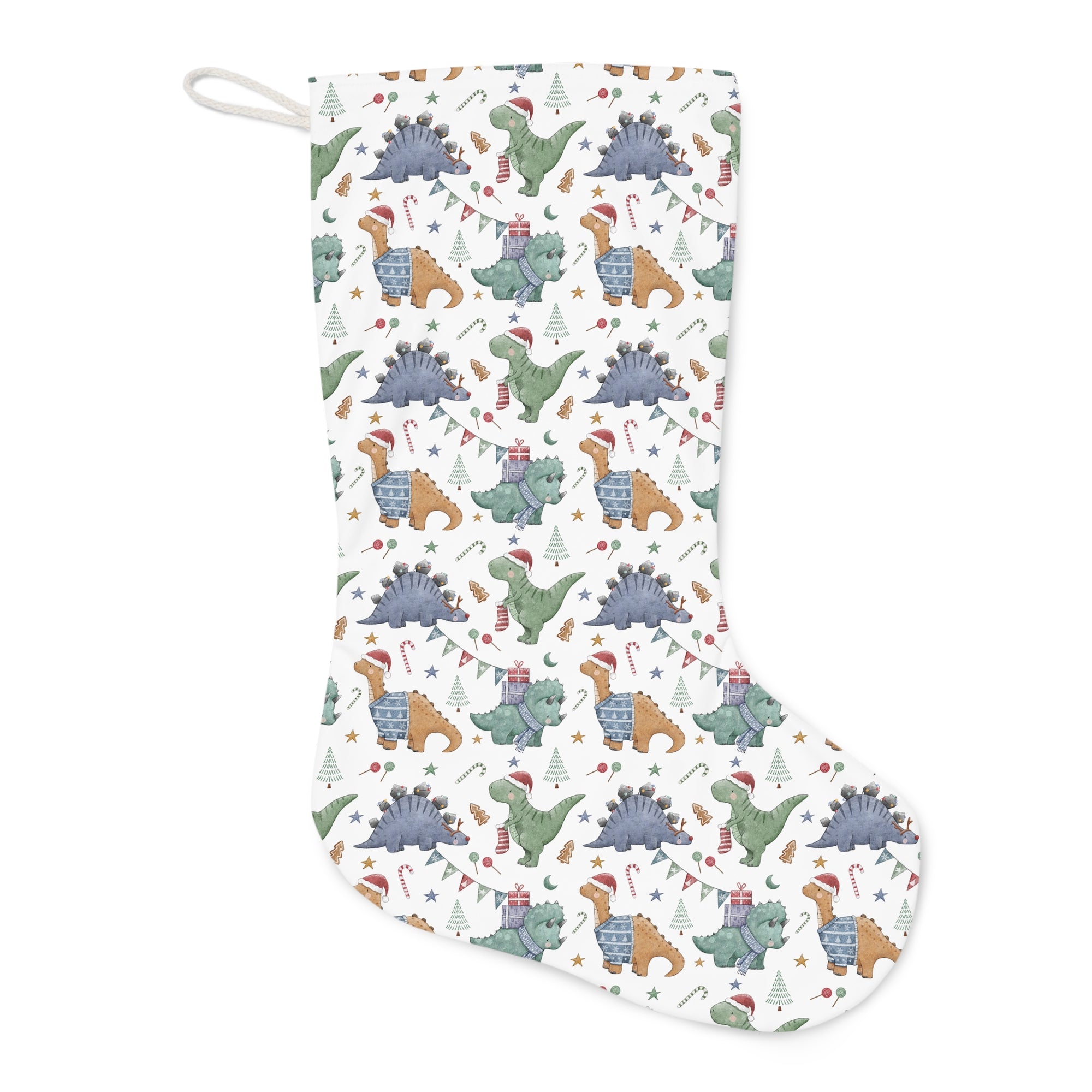 Dino Christmas Party - Dinosaur Christmas Stocking