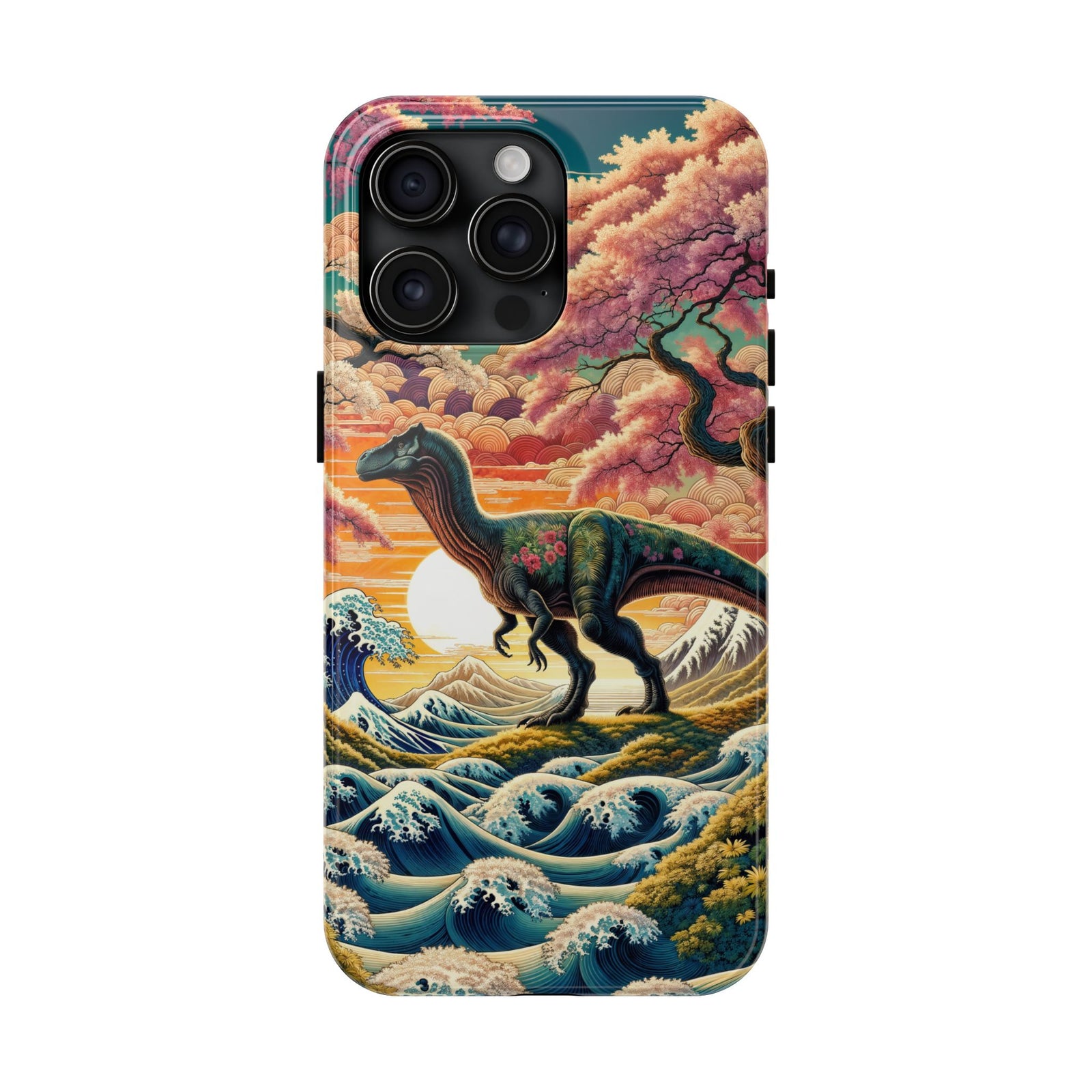 Dino Zen Waves - Dinosaur Phone Case