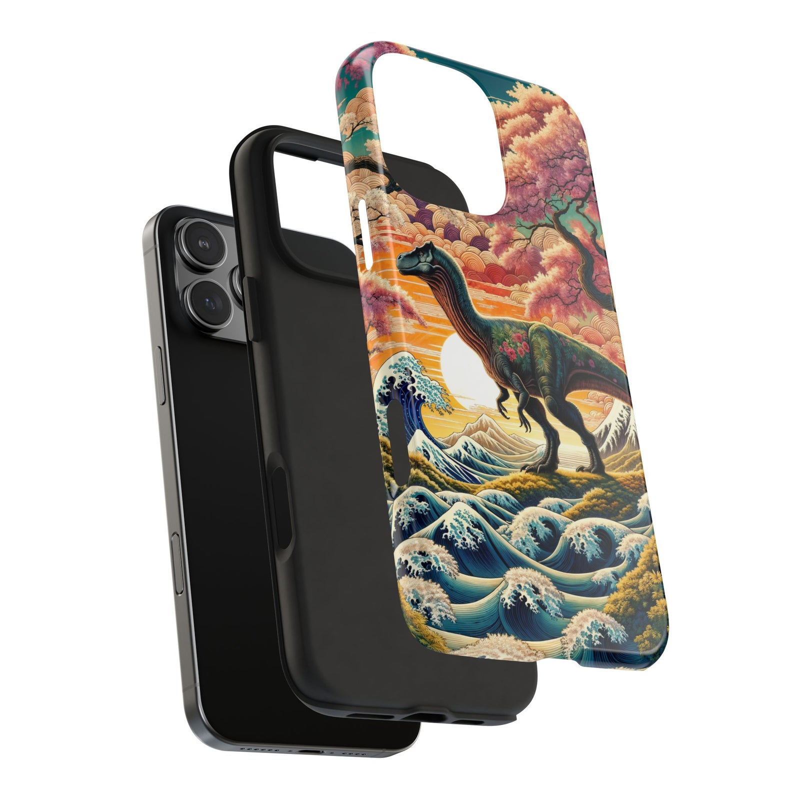 Dino Zen Waves - Dinosaur Phone Case