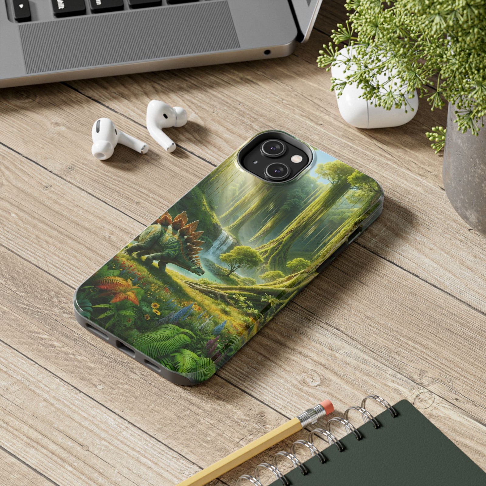 Stegosaurus Paradise Adventure - Dinosaur Phone Case