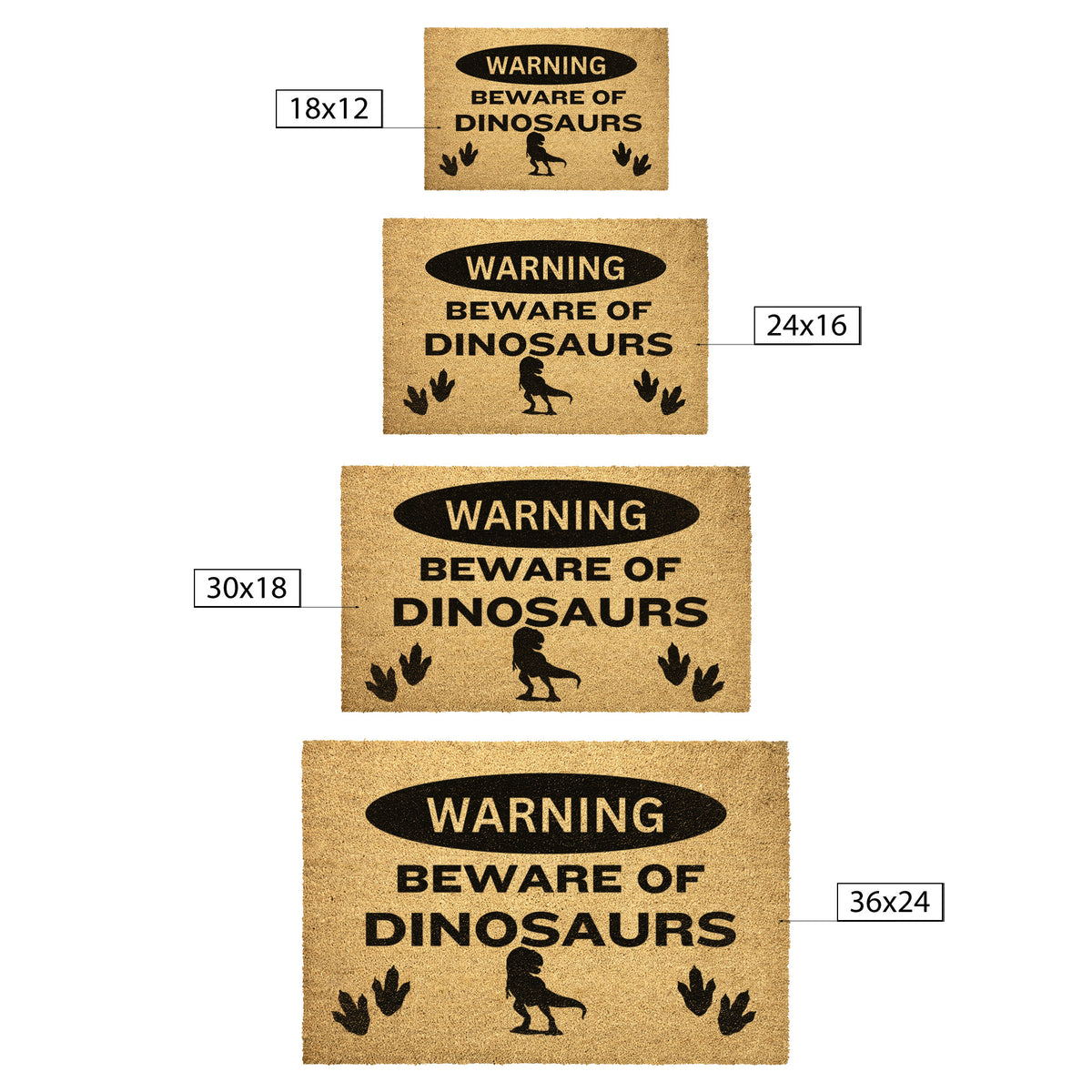 Beware of Dinosaurs - Dinosaur Welcome Mat