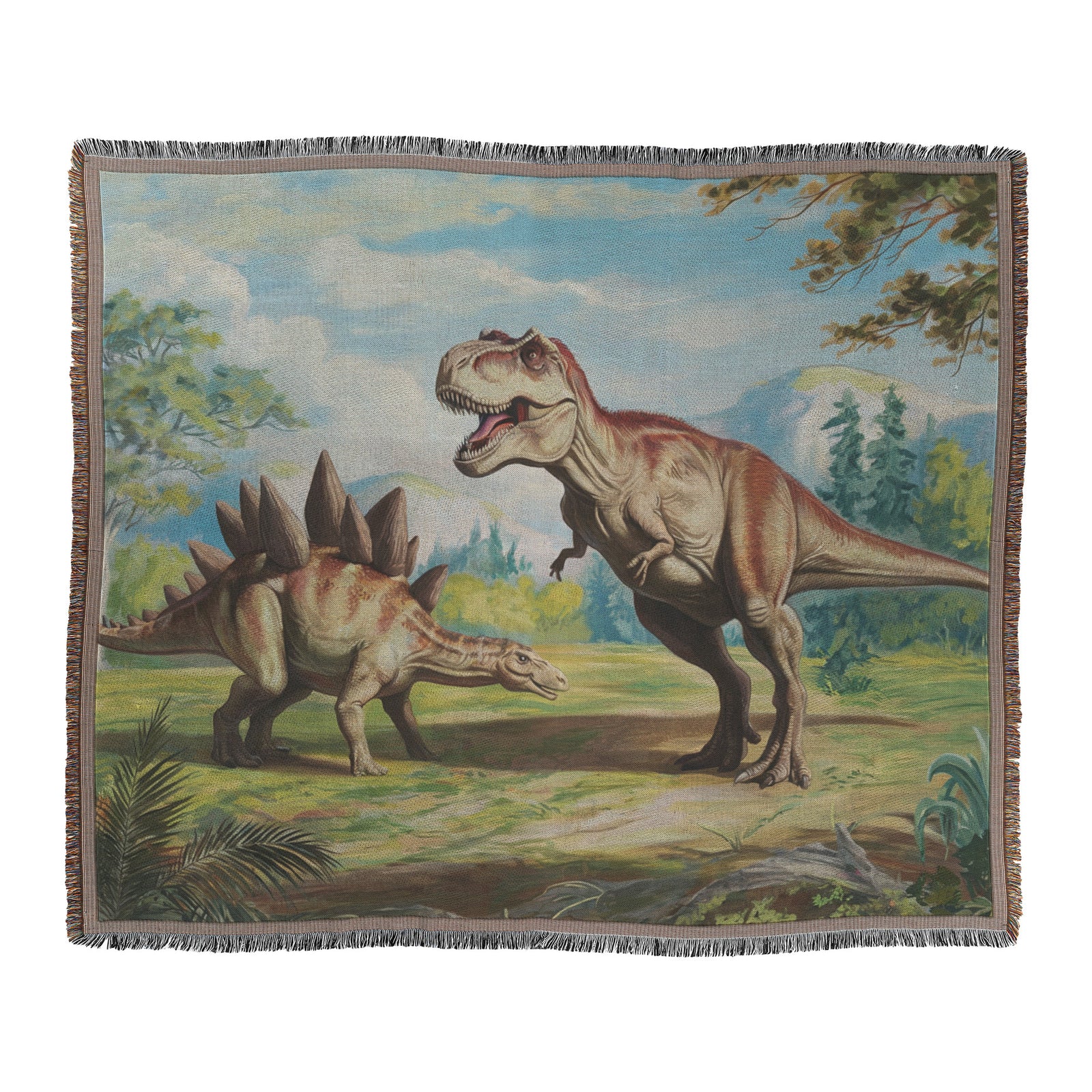 Jurassic Painting - Woven Dinosaur Blaket