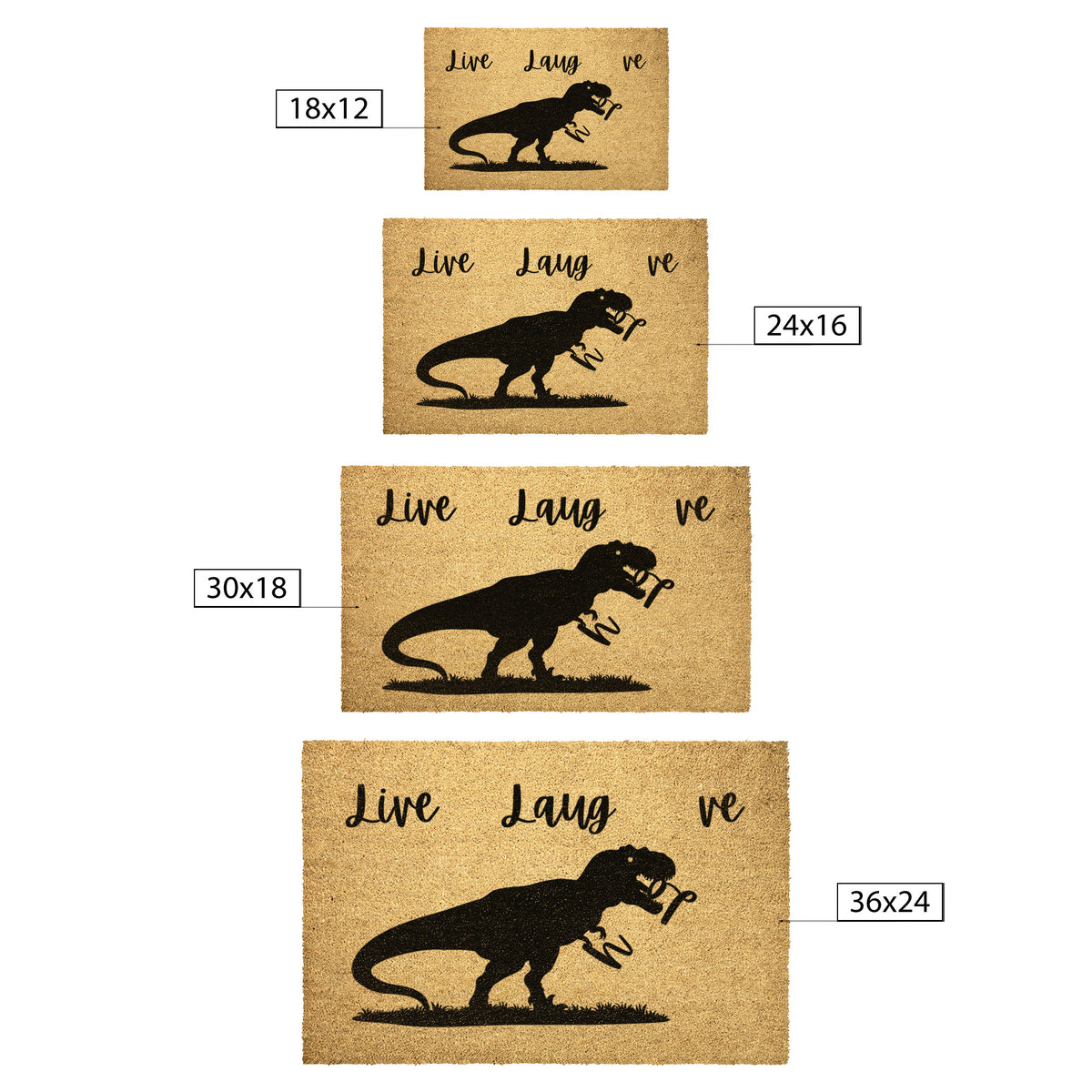 Live Laugh Love - Dinosaur Welcome Mat