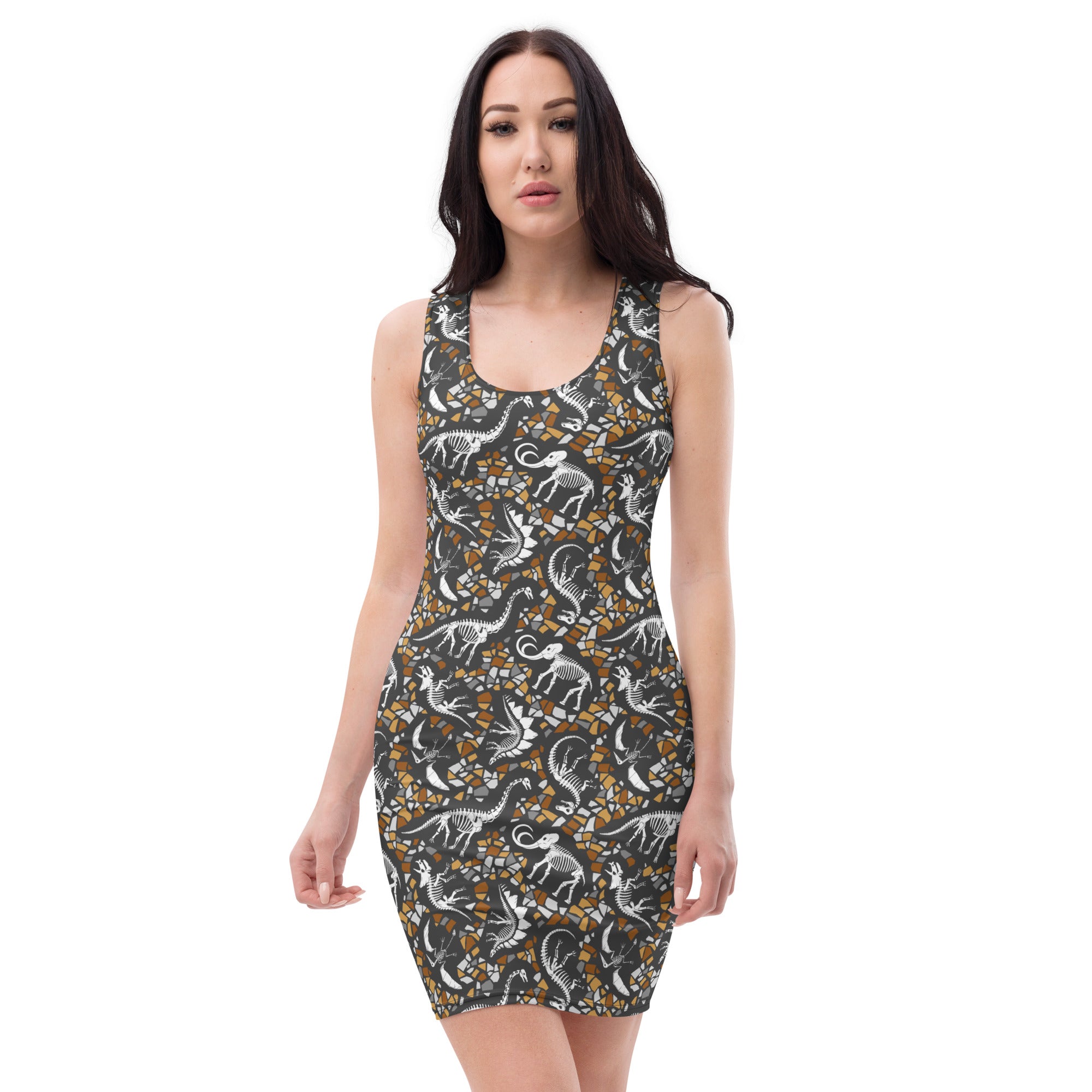 Dinsoaur Terrazzo - Dinosaur Bodycon Dress