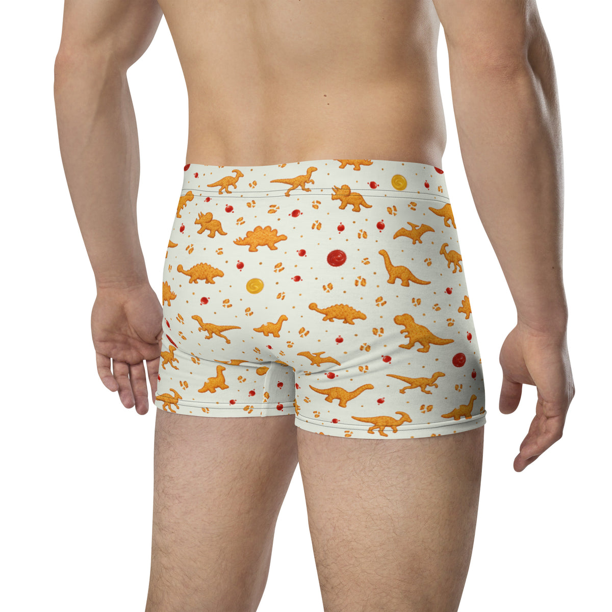 Dino Nuggies men's dinosaur boxer briefs - back view