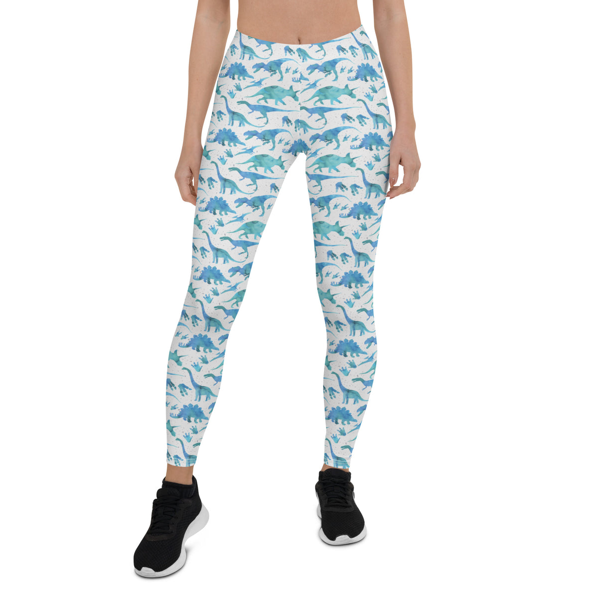 Blue Watercolor Dinos - Women&#39;s Leggings