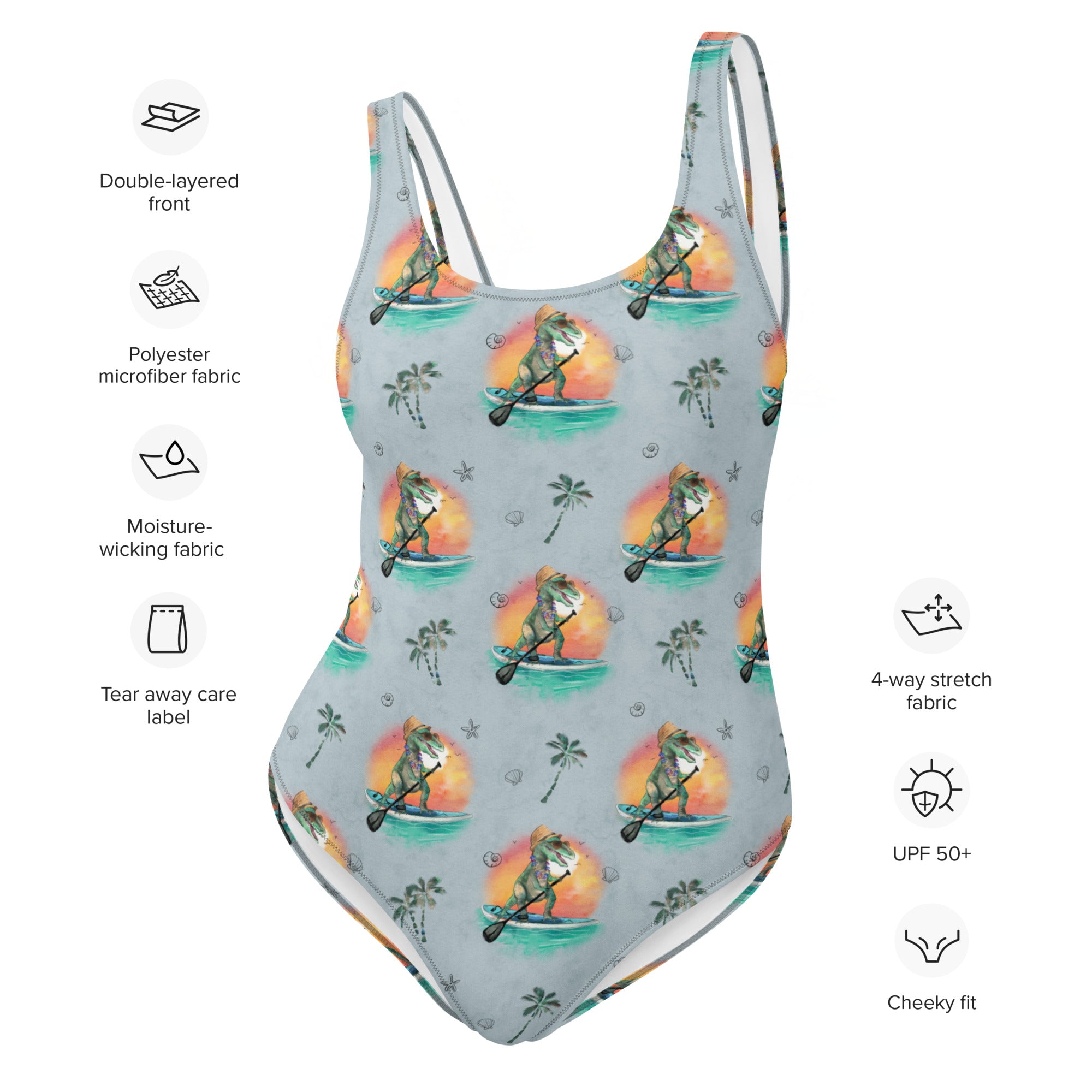 SUP Rex - Women's Dinosaur One-Piece Swimsuit