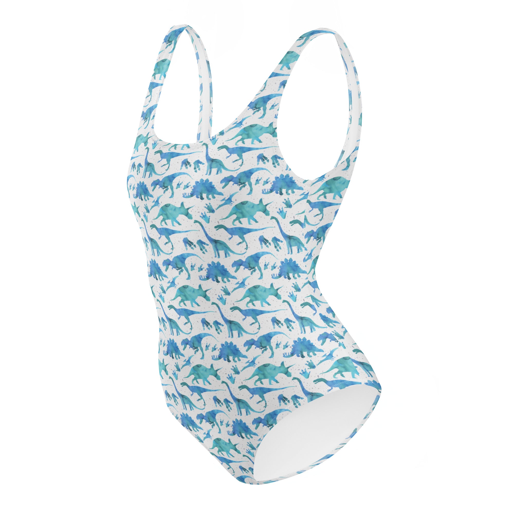 Blue Watercolor Dinos - Women's Swimsuit