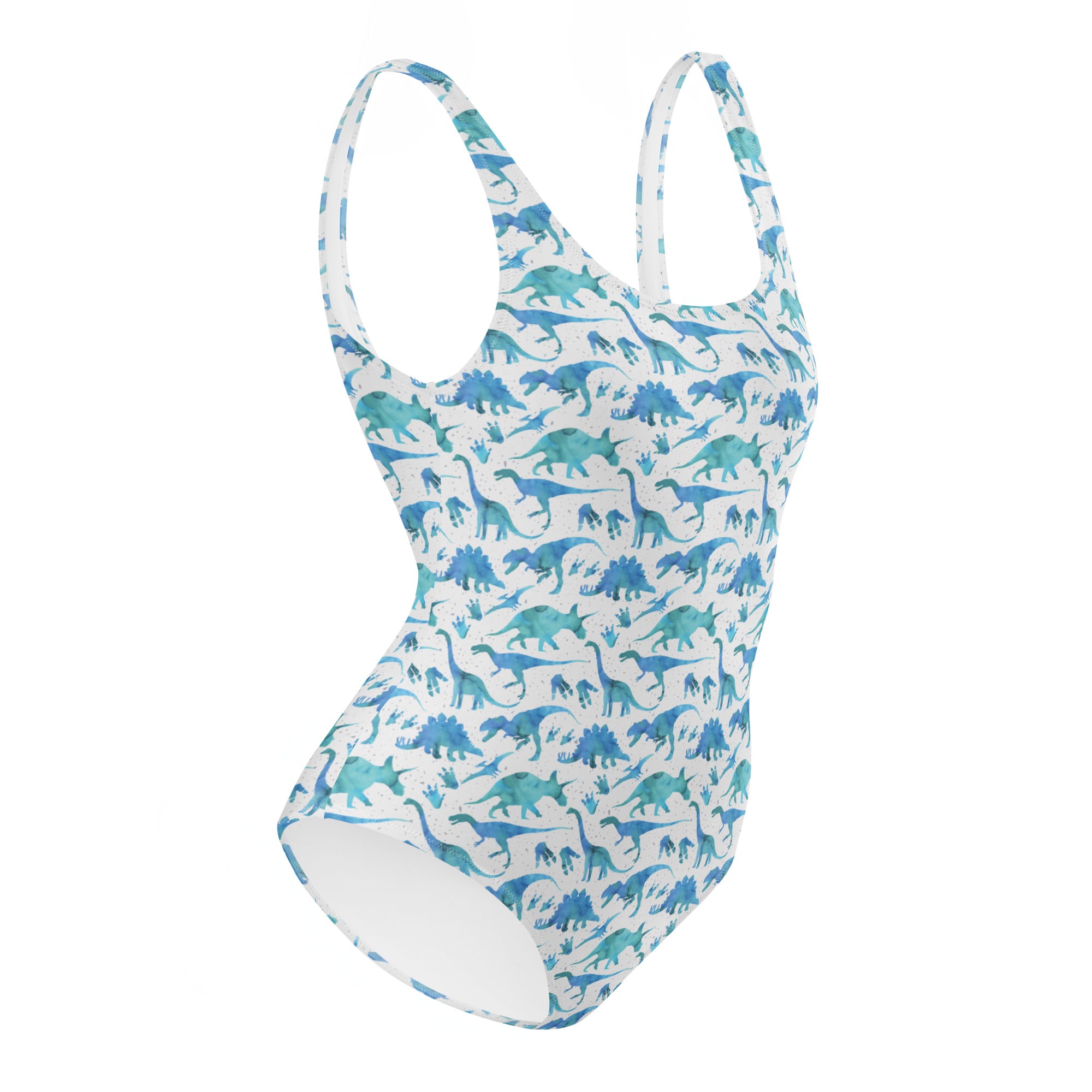 Blue Watercolor Dinos - Women's Swimsuit