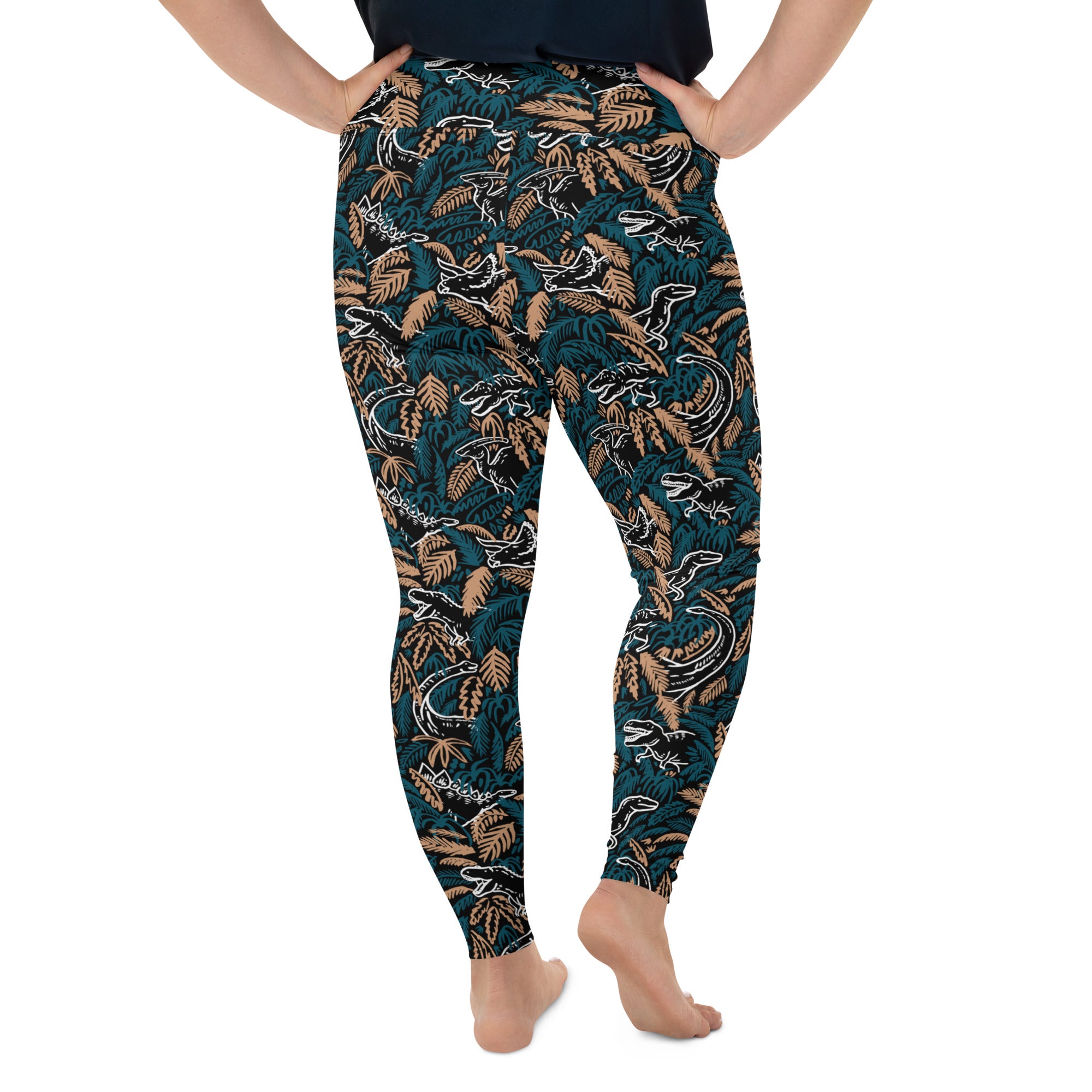 Dino Jungle - Dinosaur Plus Size Leggings