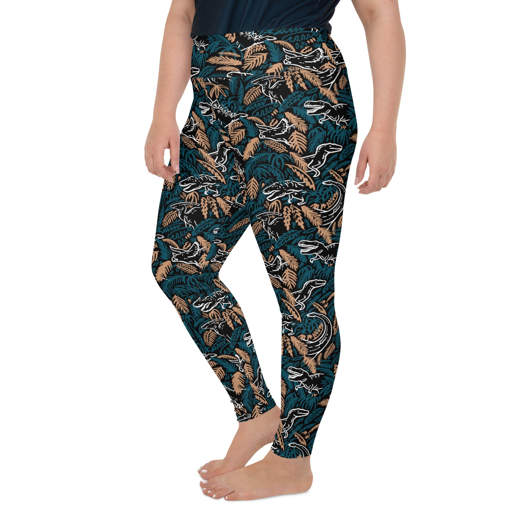 Dino Jungle - Dinosaur Plus Size Leggings